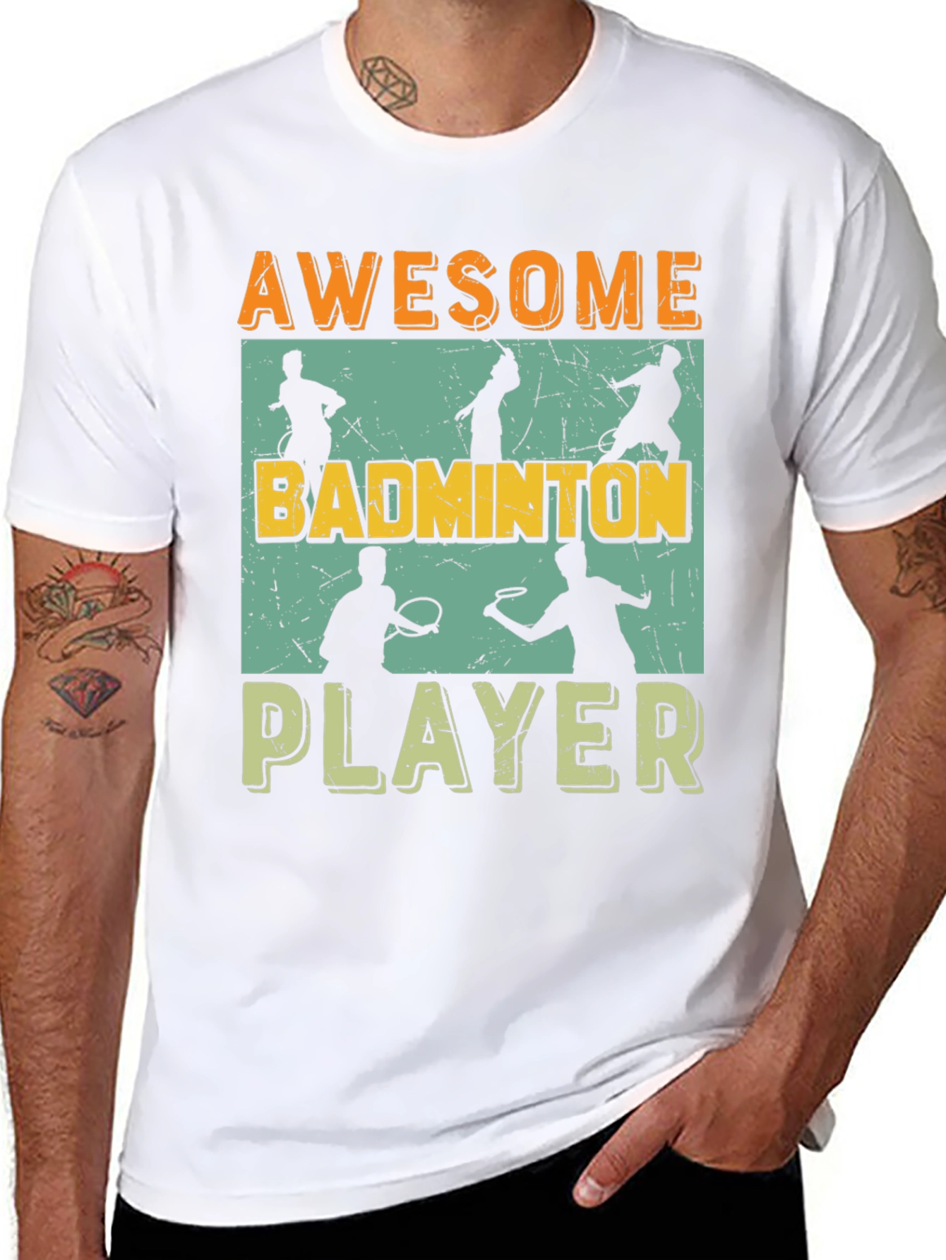 Awesome Badminton Player Graphic Tee