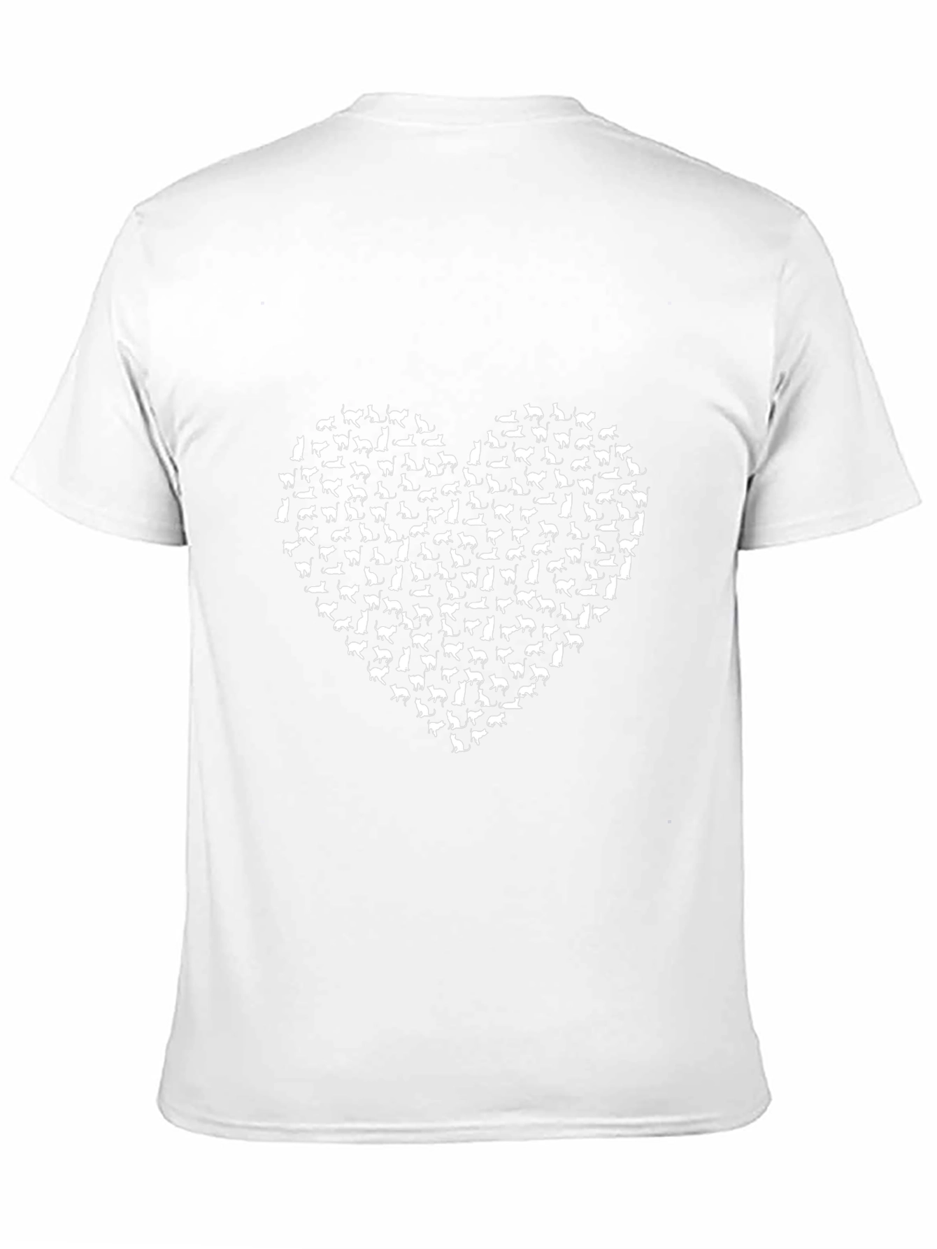 Cat Lover Heart T-Shirt - Black