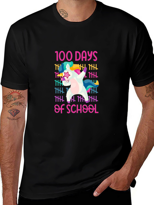 100 Days of School Unicorn Dabbing T-Shirt