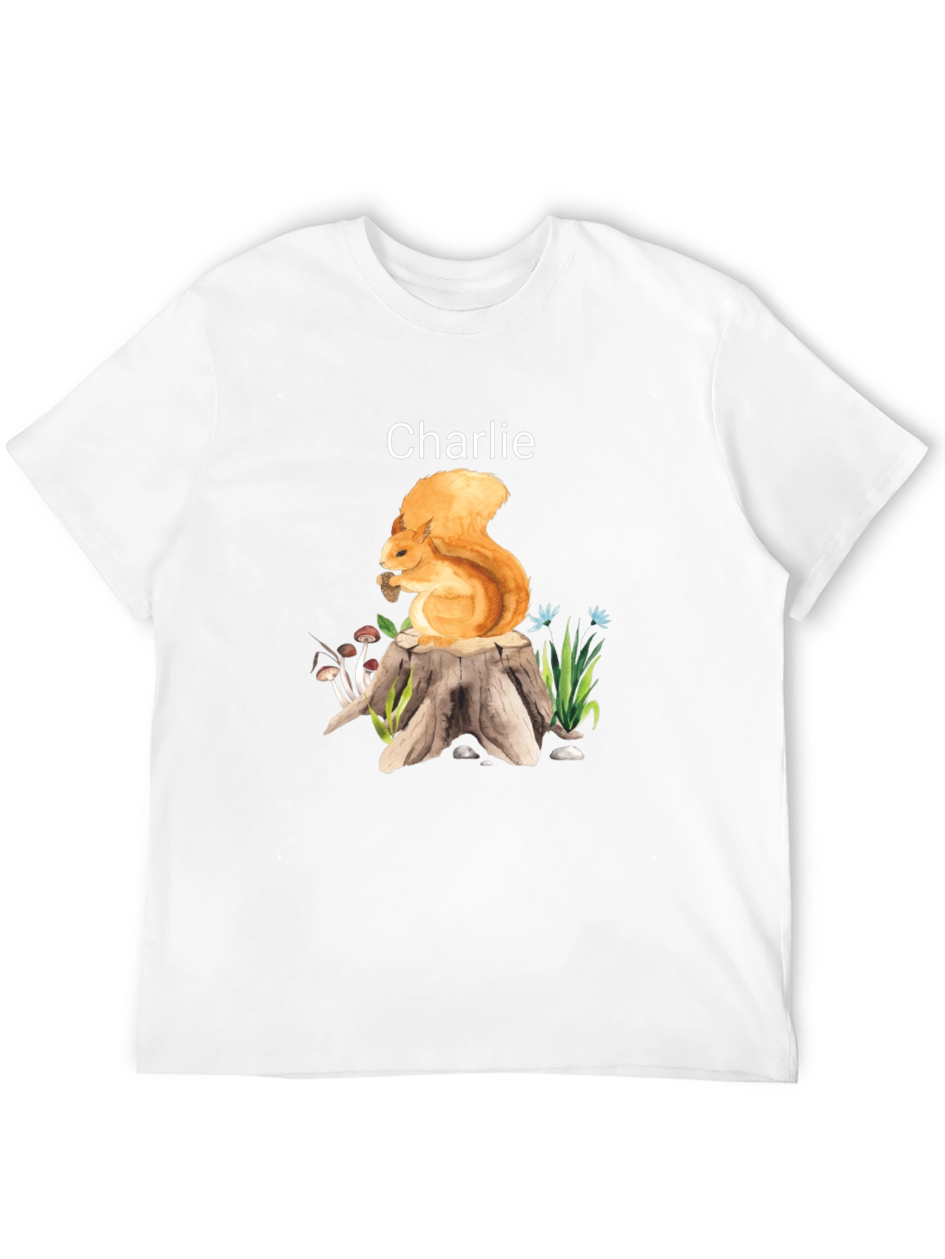 Squirrel on Stump Tee - Personalized Name Shirt