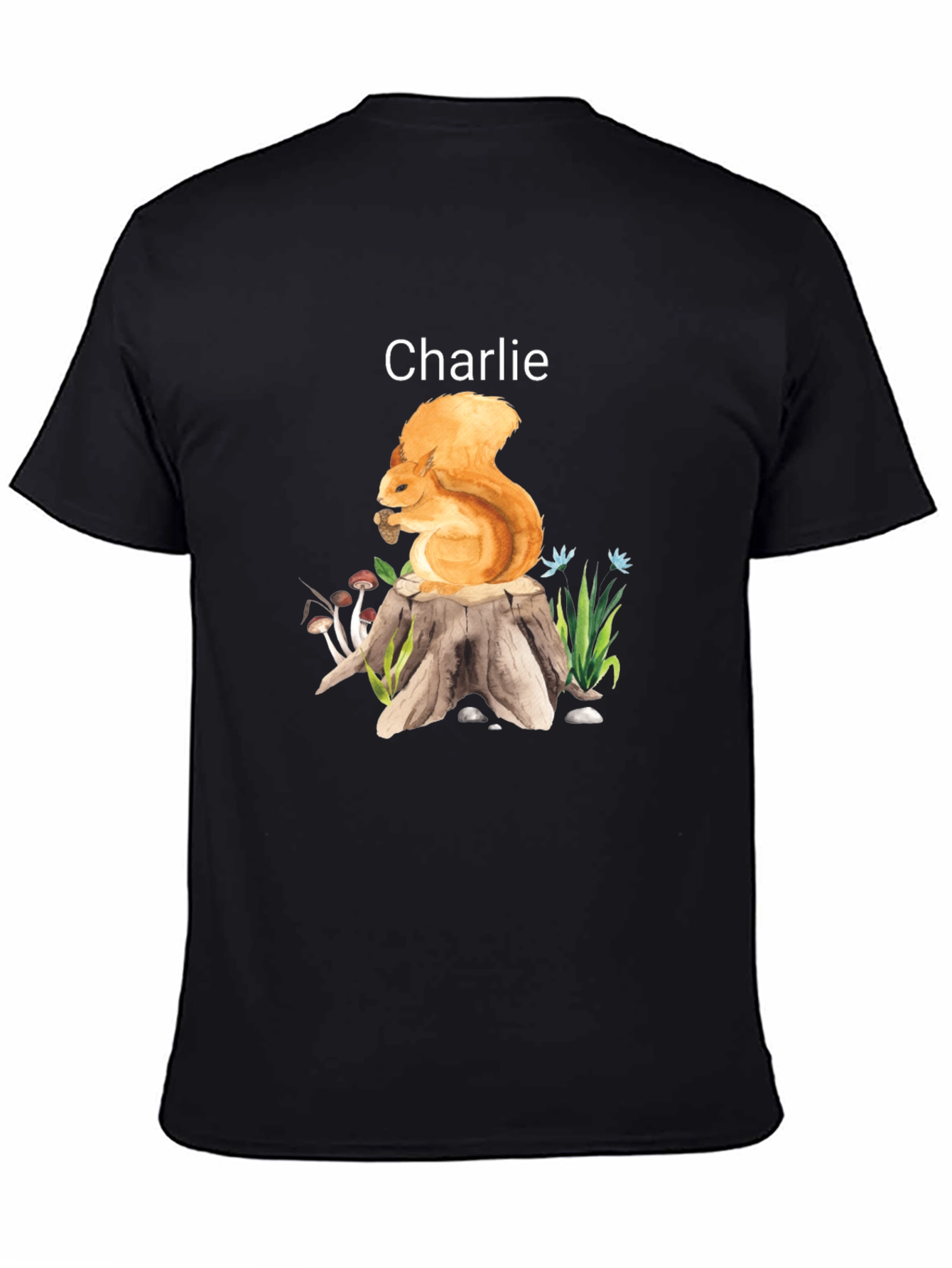 Squirrel on Stump Tee - Personalized Name Shirt