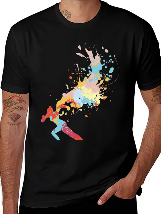 Abstract Paint Splatter Runner Graphic Tee