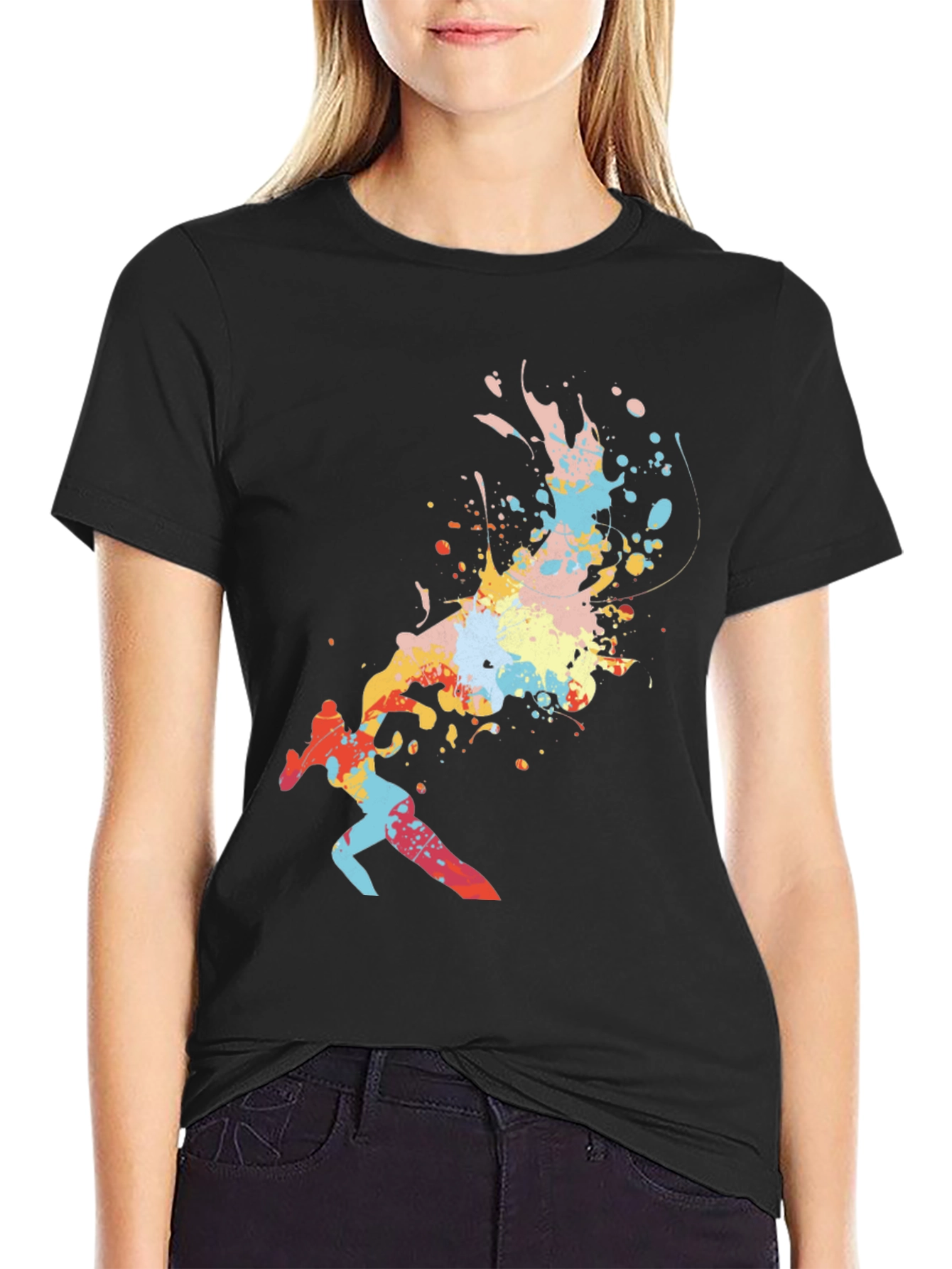 Abstract Paint Splatter Runner Graphic Tee