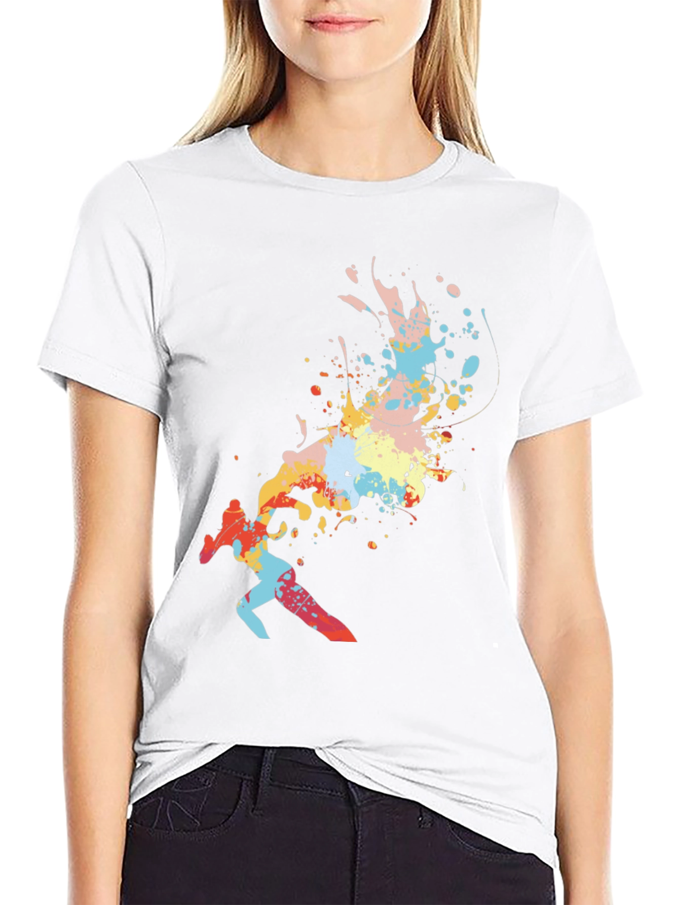 Abstract Paint Splatter Runner Graphic Tee