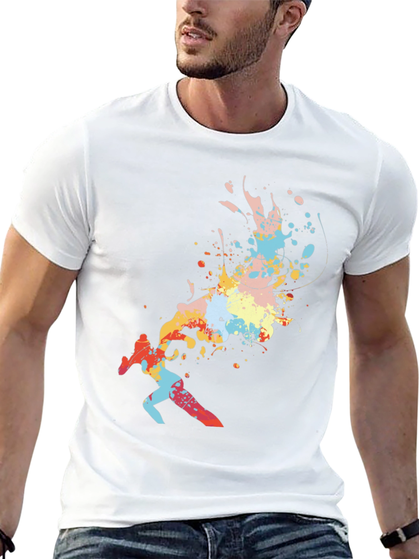 Abstract Paint Splatter Runner Graphic Tee