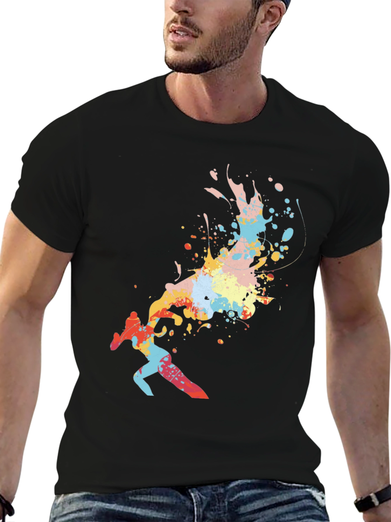 Abstract Paint Splatter Runner Graphic Tee