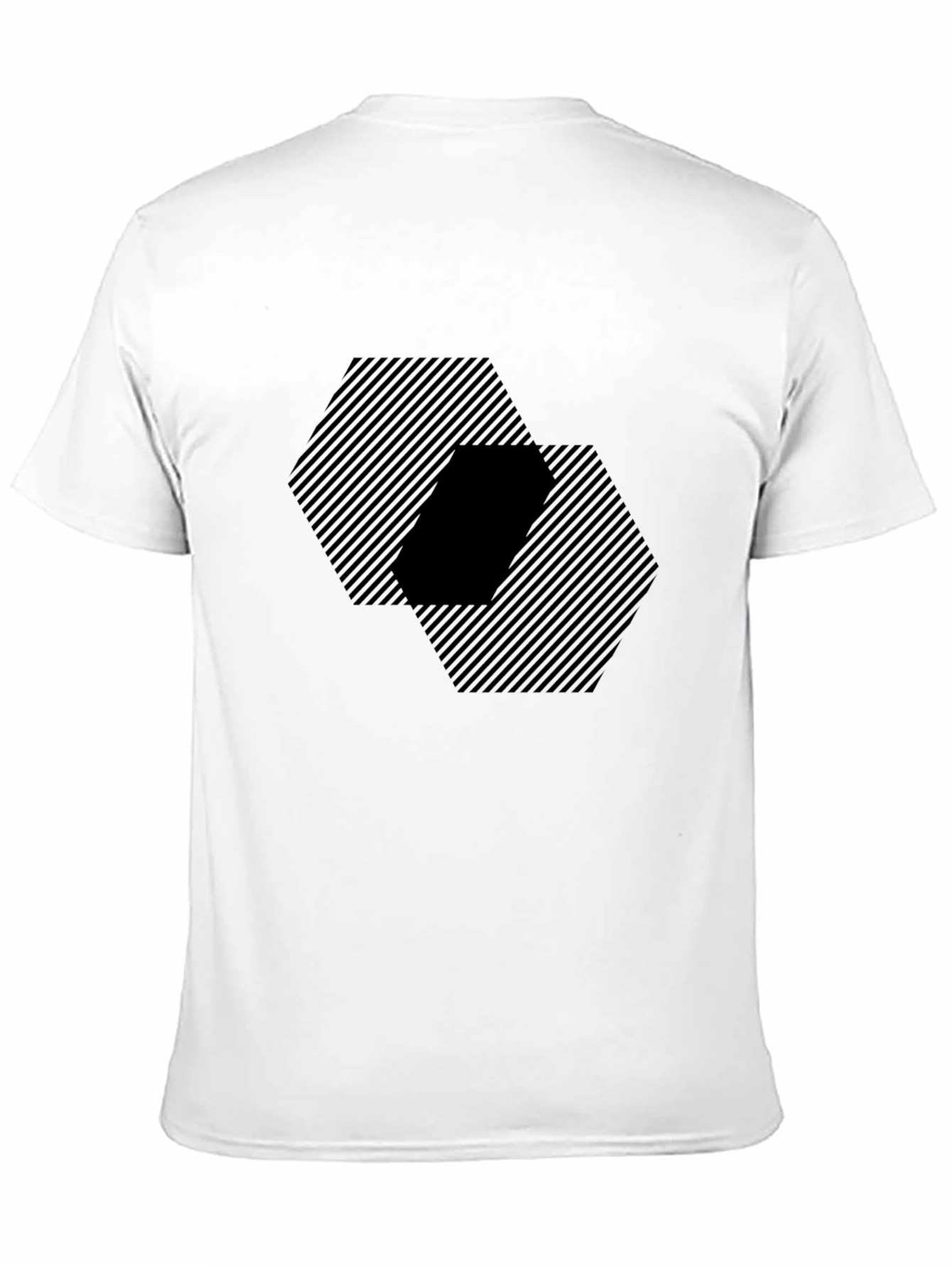 Striking Hexagon Patterned Black Tee