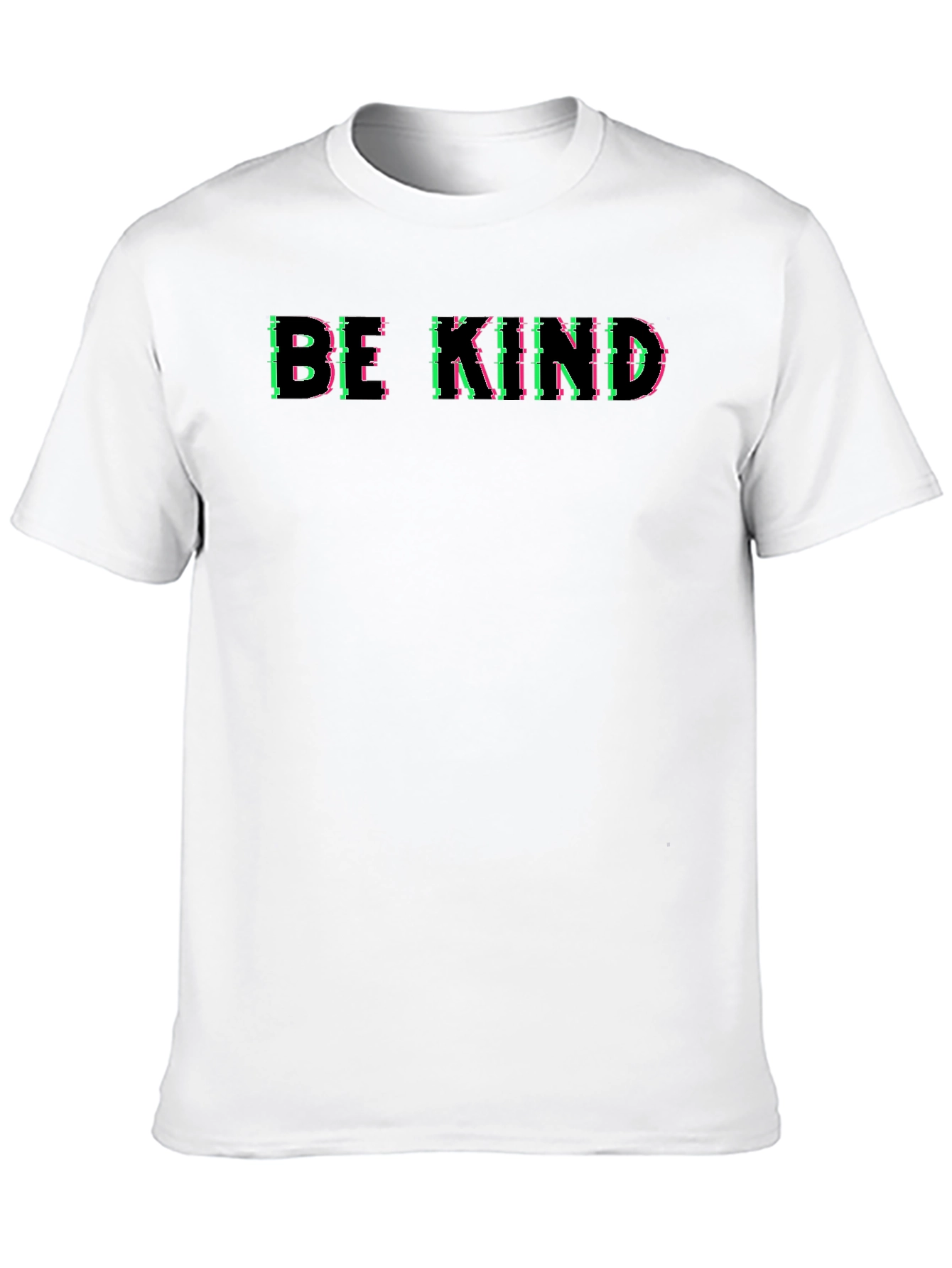 Be Kind Glitch Graphic Tee - Soft Black Cotton