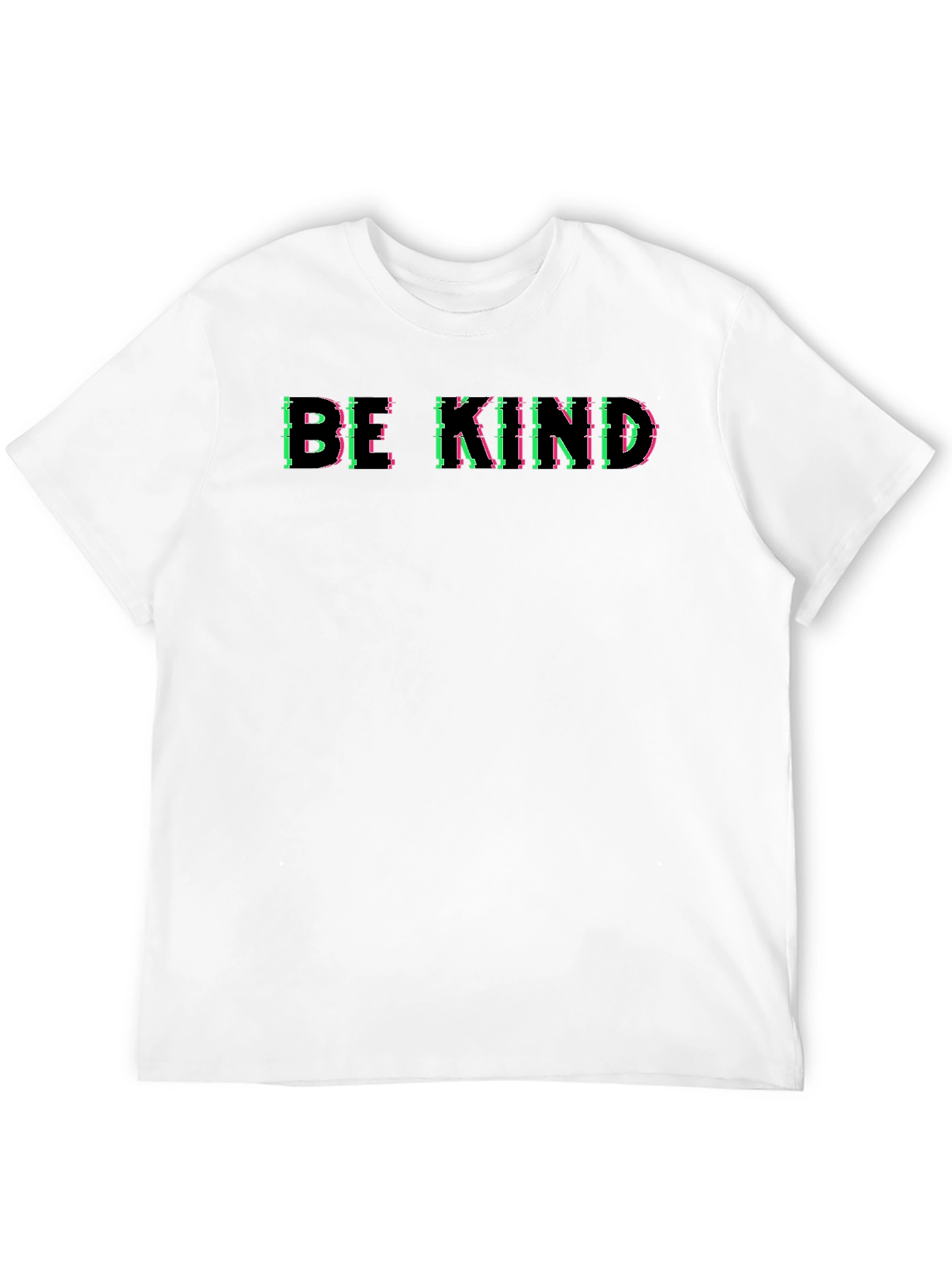 Be Kind Glitch Graphic Tee - Soft Black Cotton