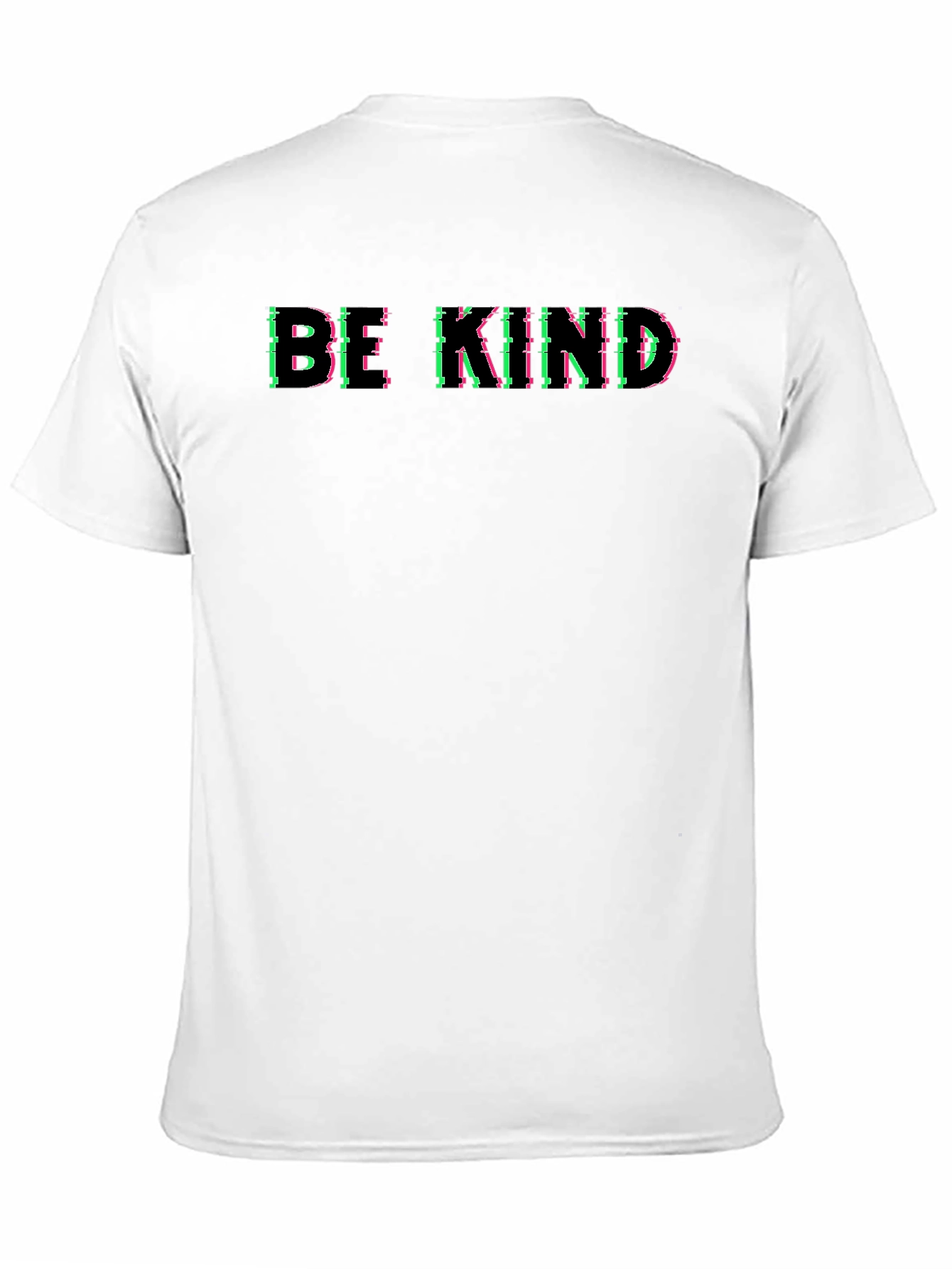 Be Kind Glitch Graphic Tee - Soft Black Cotton