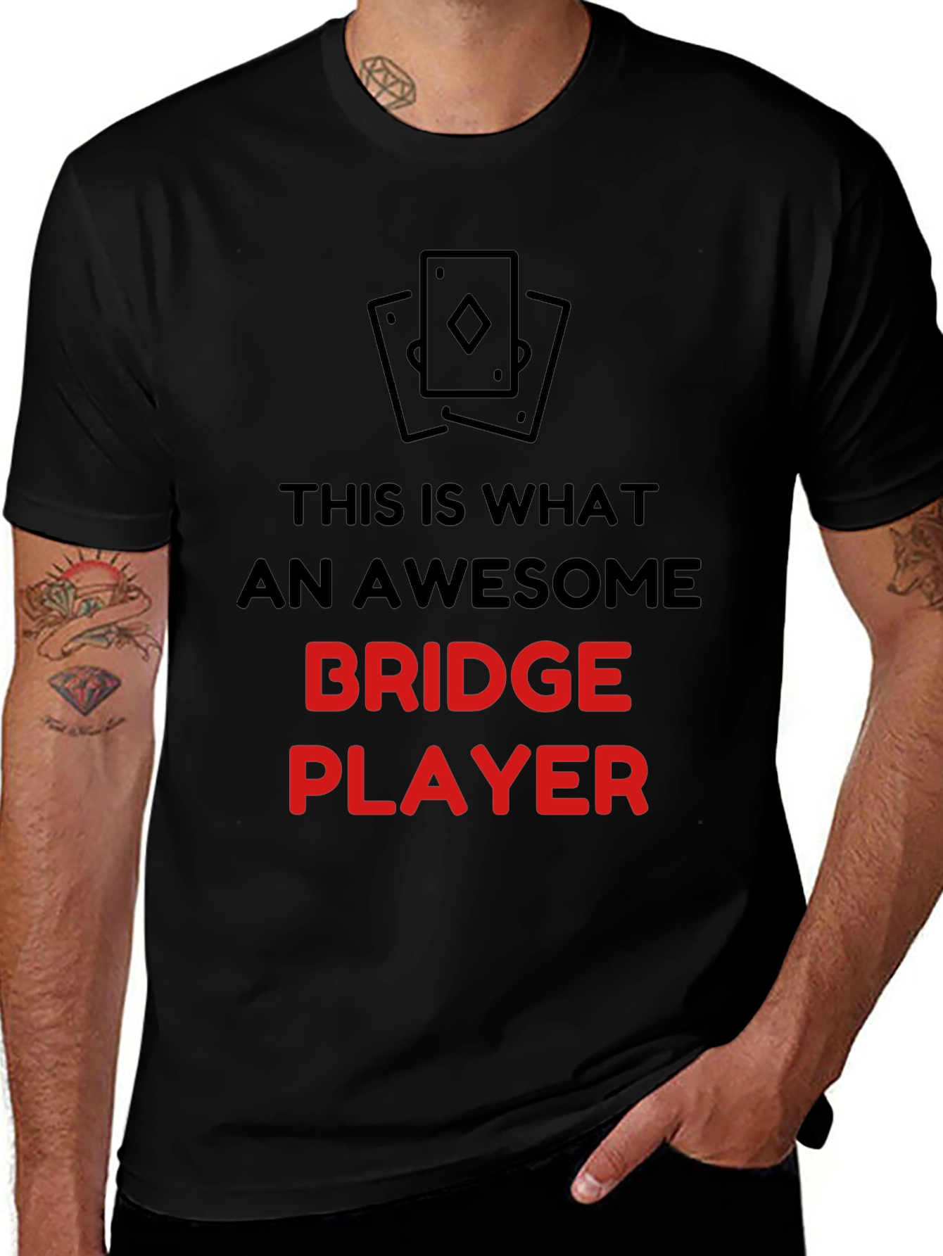Awesome Bridge Player Graphic T-Shirt