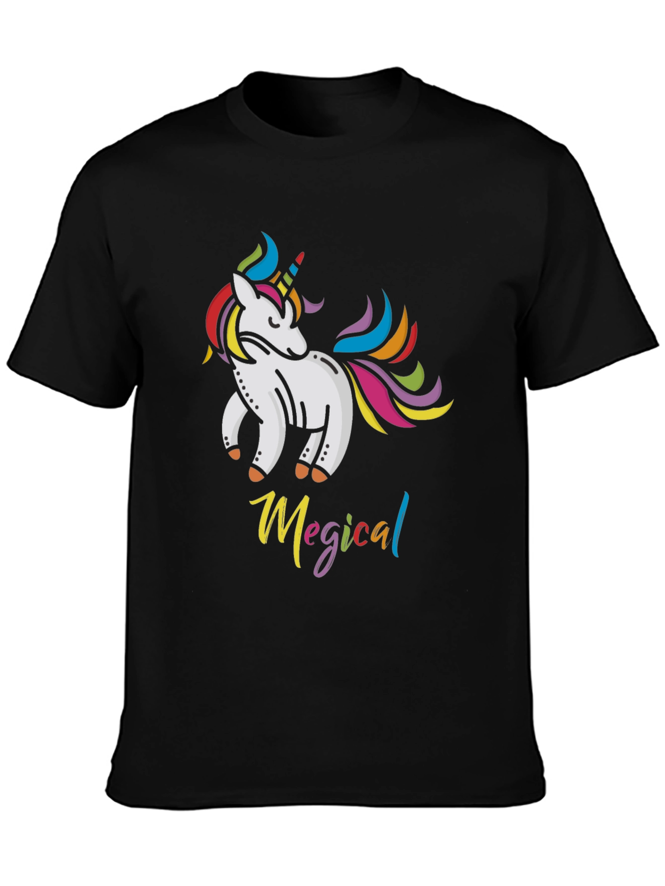 Magical Unicorn Black T-Shirt