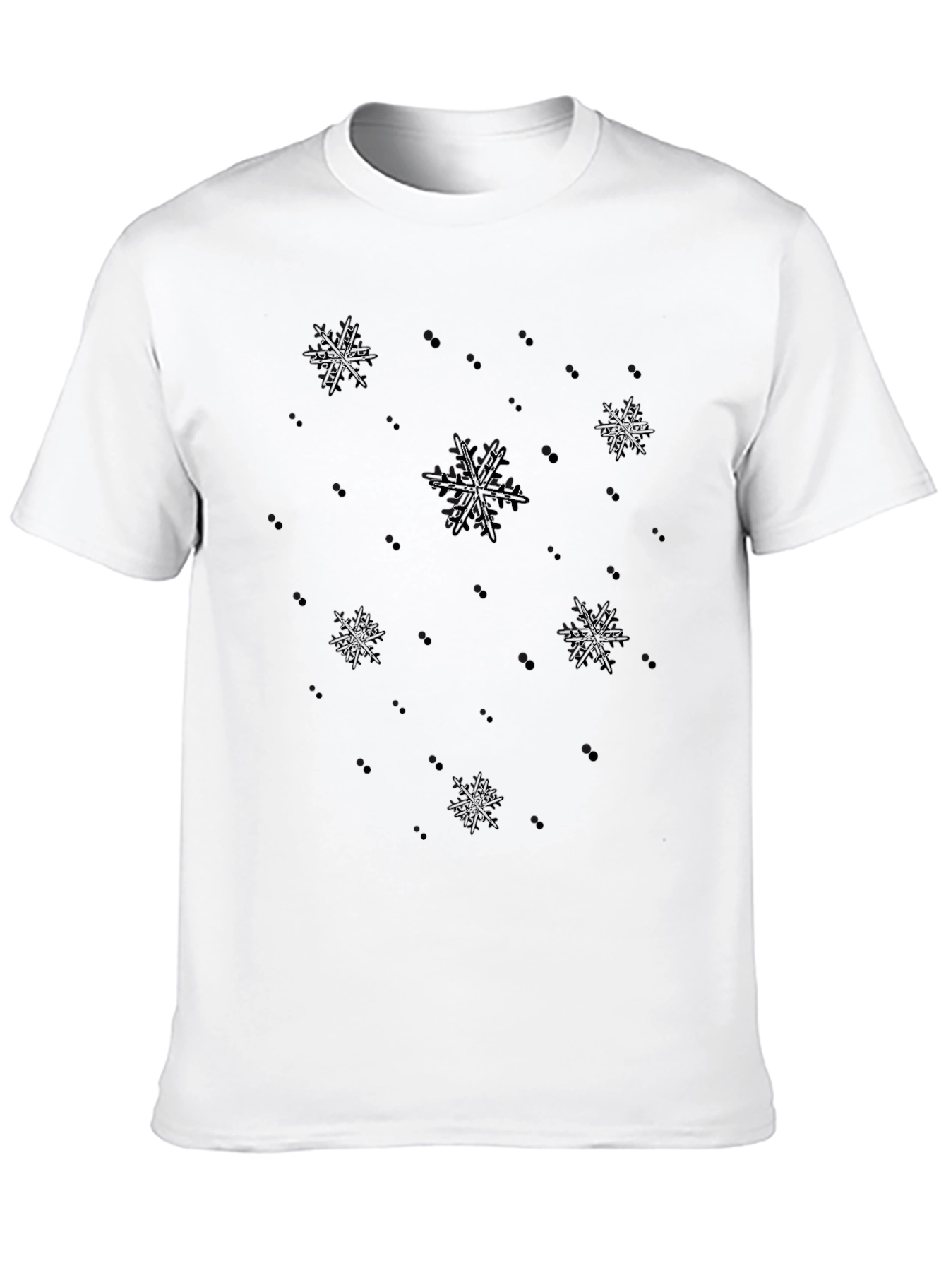 Snowflake Embellished Black T-Shirt