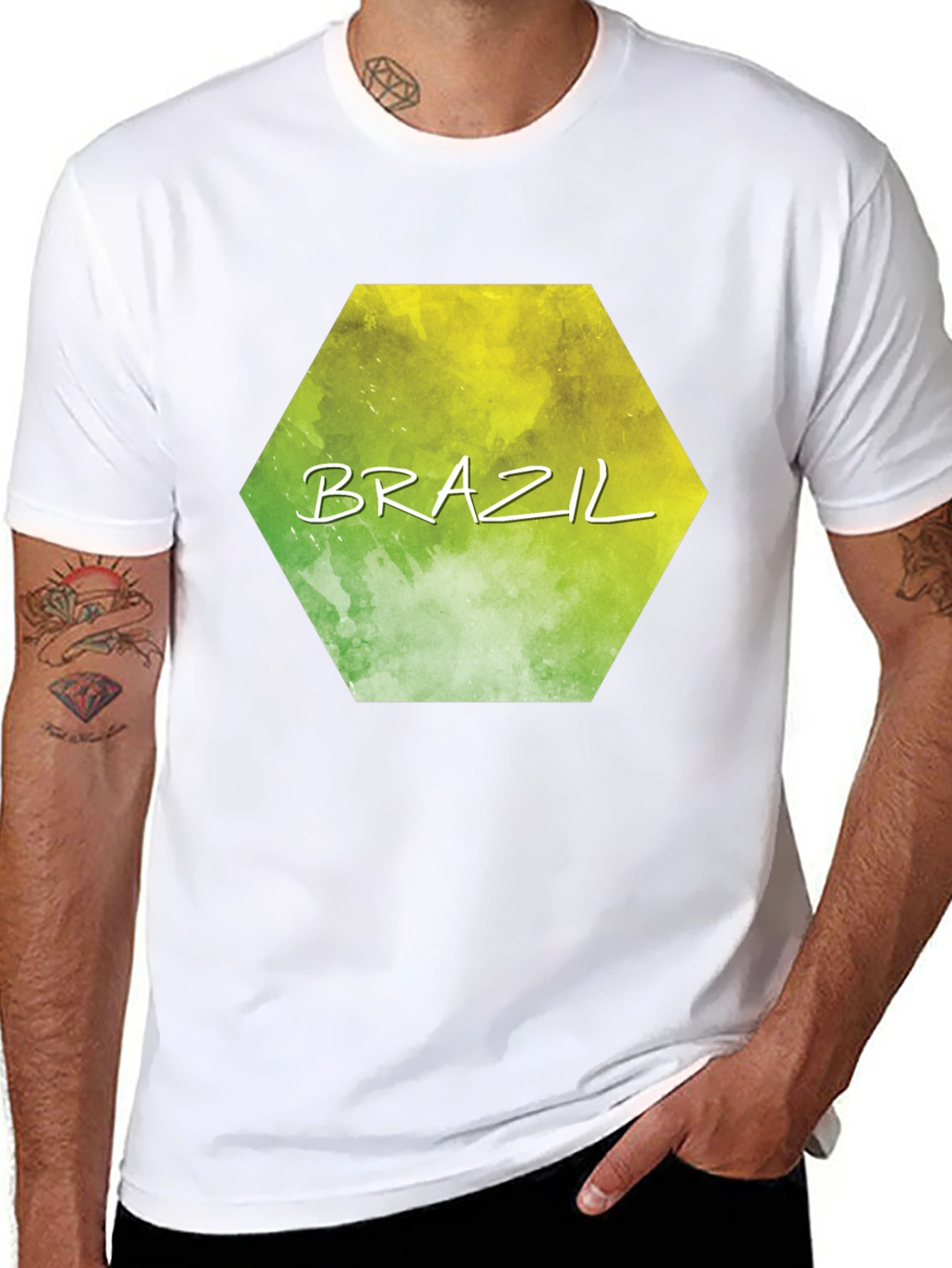 Brazil Hexagon Graphic T-Shirt