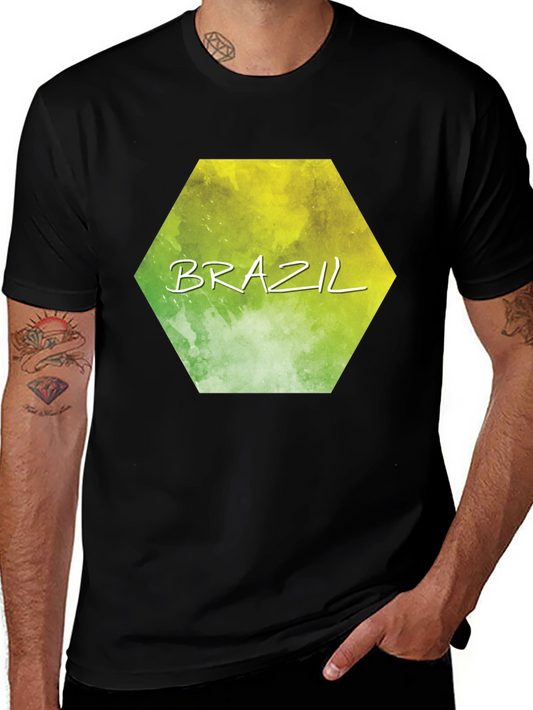 Brazil Hexagon Graphic T-Shirt