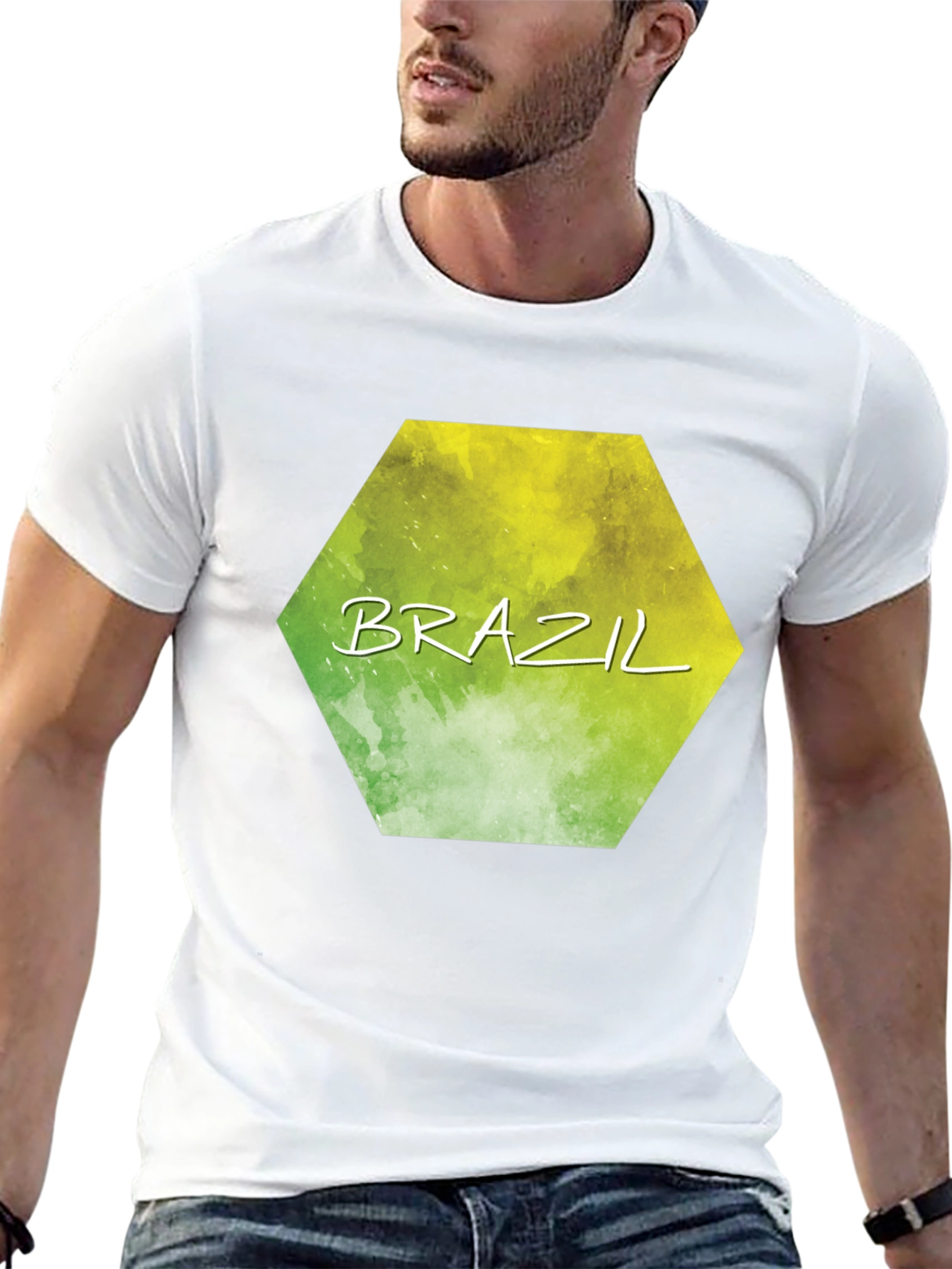 Brazil Hexagon Graphic T-Shirt
