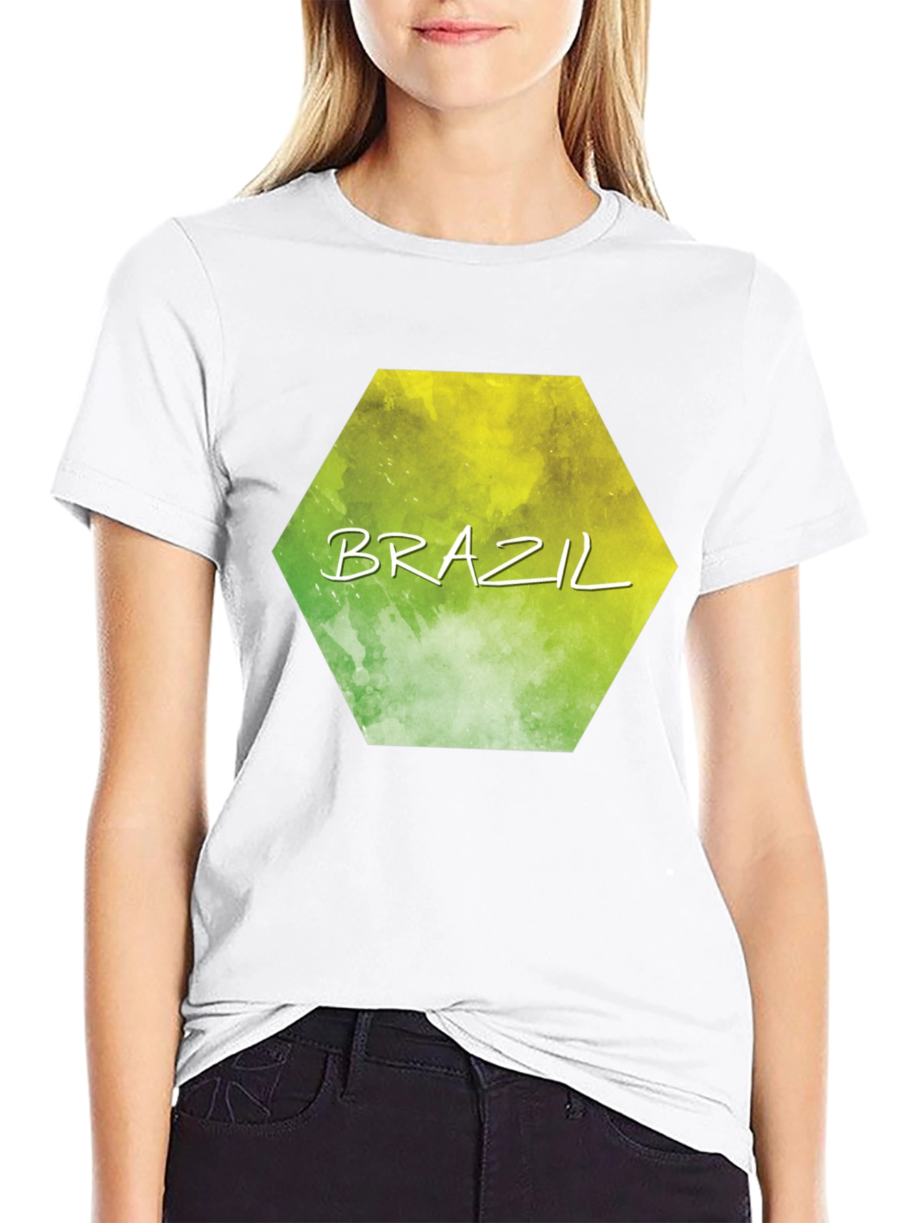 Brazil Hexagon Graphic T-Shirt