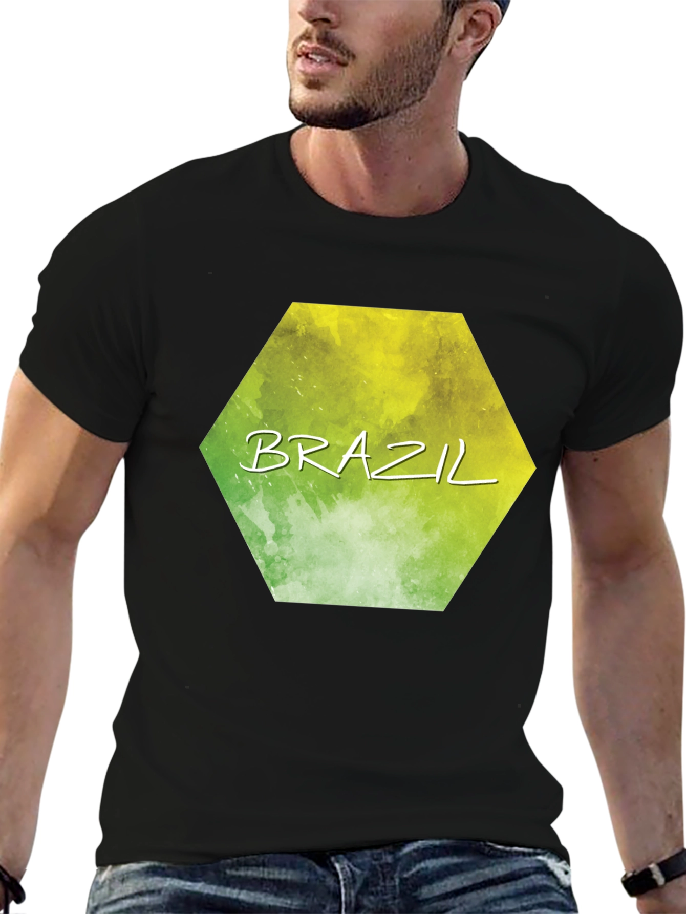 Brazil Hexagon Graphic T-Shirt