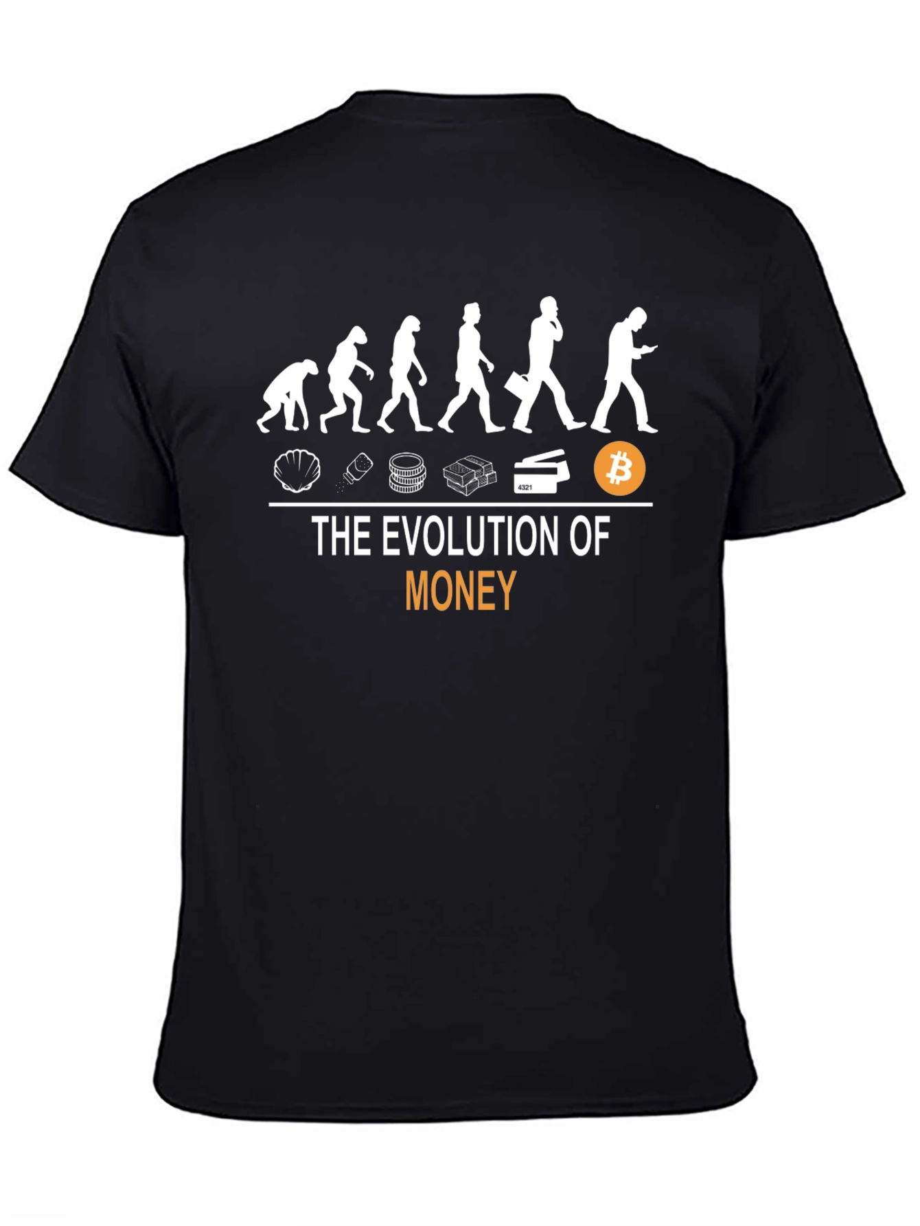 Evolution of Money Black T-Shirt - Bitcoin