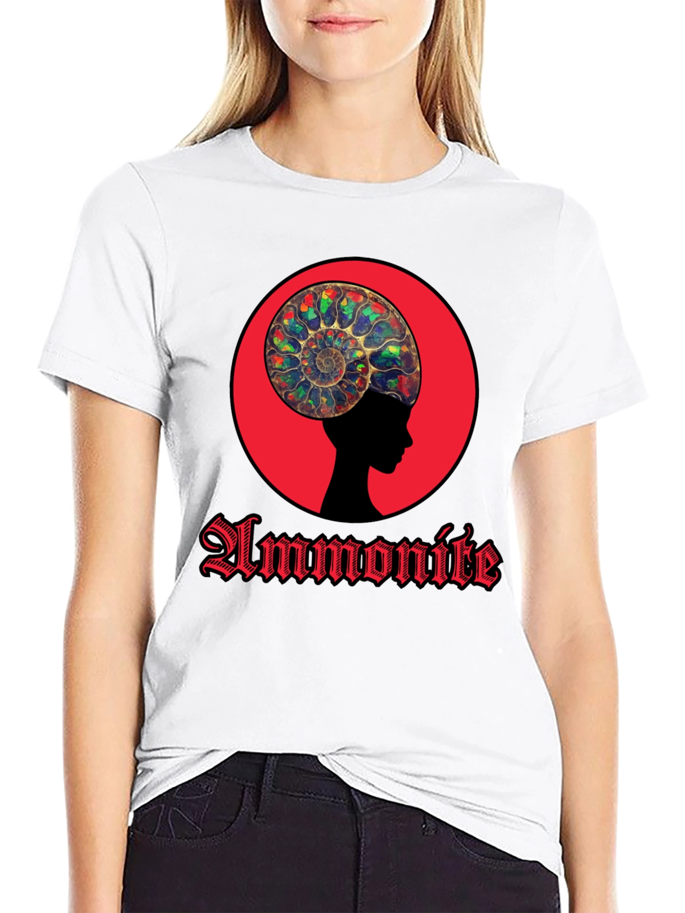 Ammonite Head Black T-Shirt - Stylish Graphic Tee