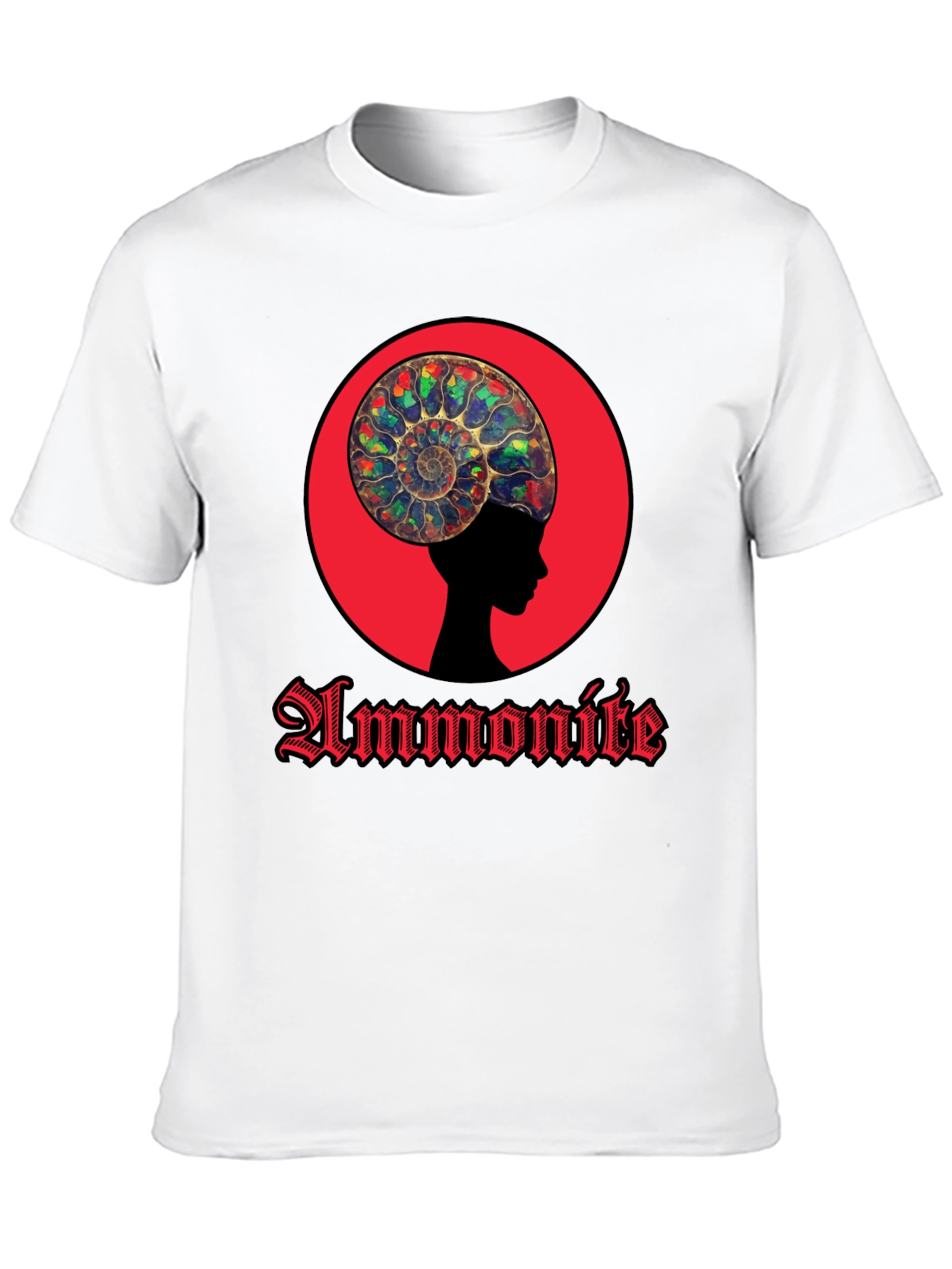 Ammonite Head Black T-Shirt - Stylish Graphic Tee