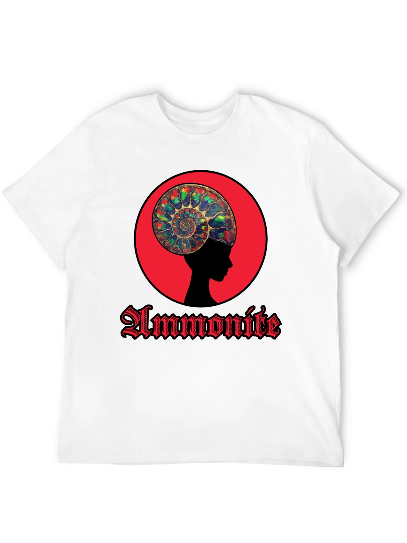 Ammonite Head Black T-Shirt - Stylish Graphic Tee