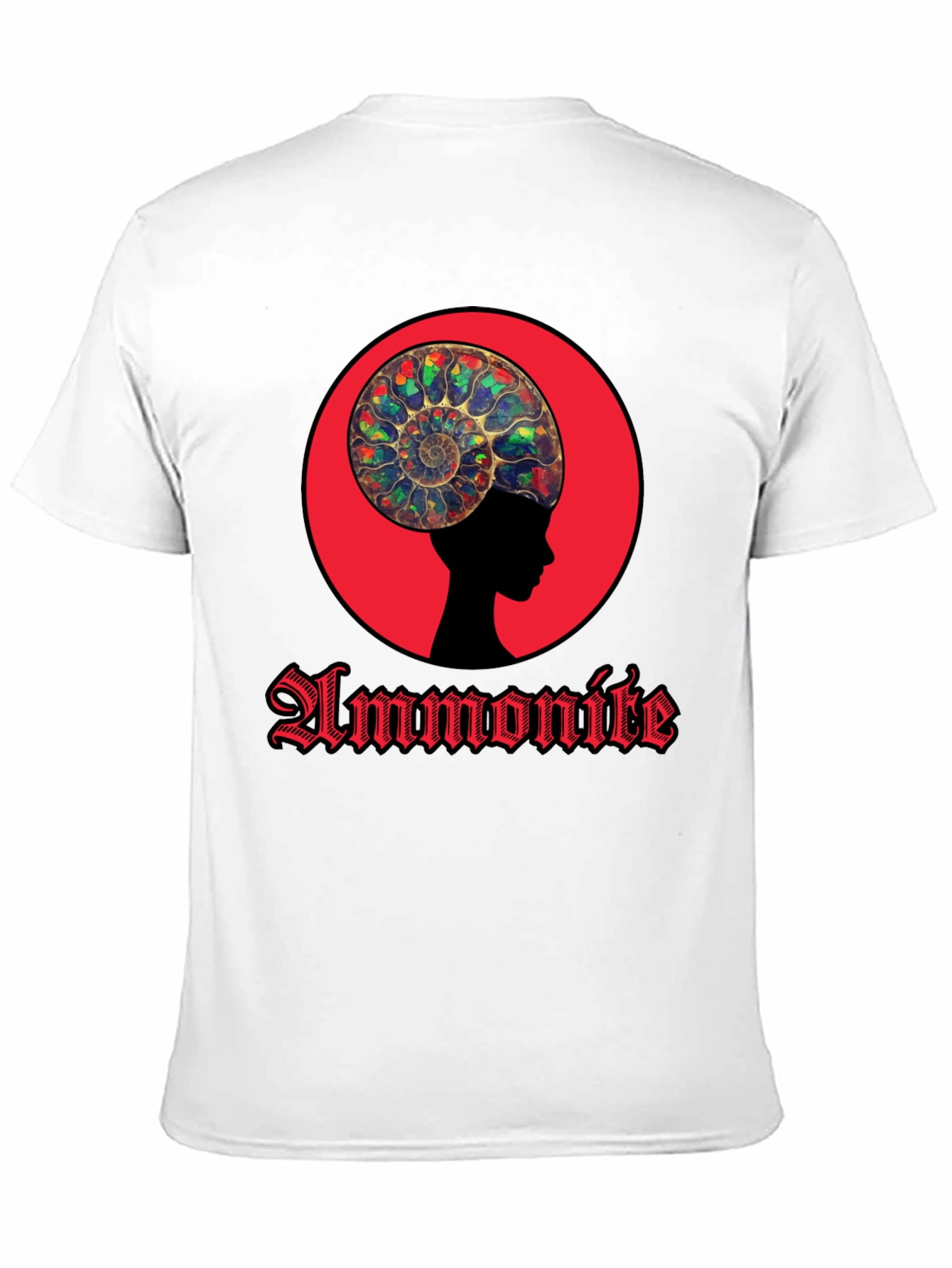 Ammonite Head Black T-Shirt - Stylish Graphic Tee