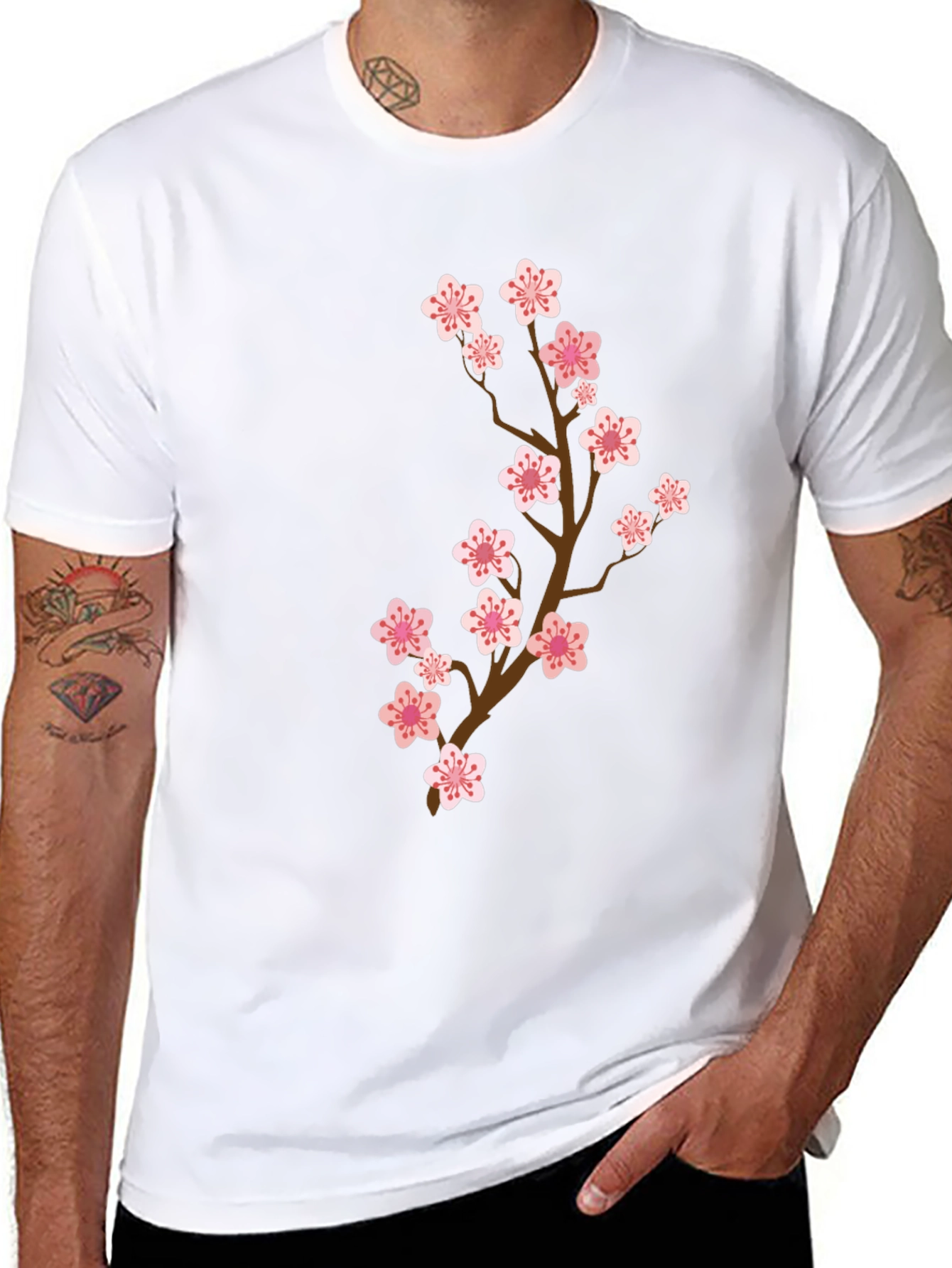 Sakura Blossom Graphic Tee - Stylish Mens T-Shirt