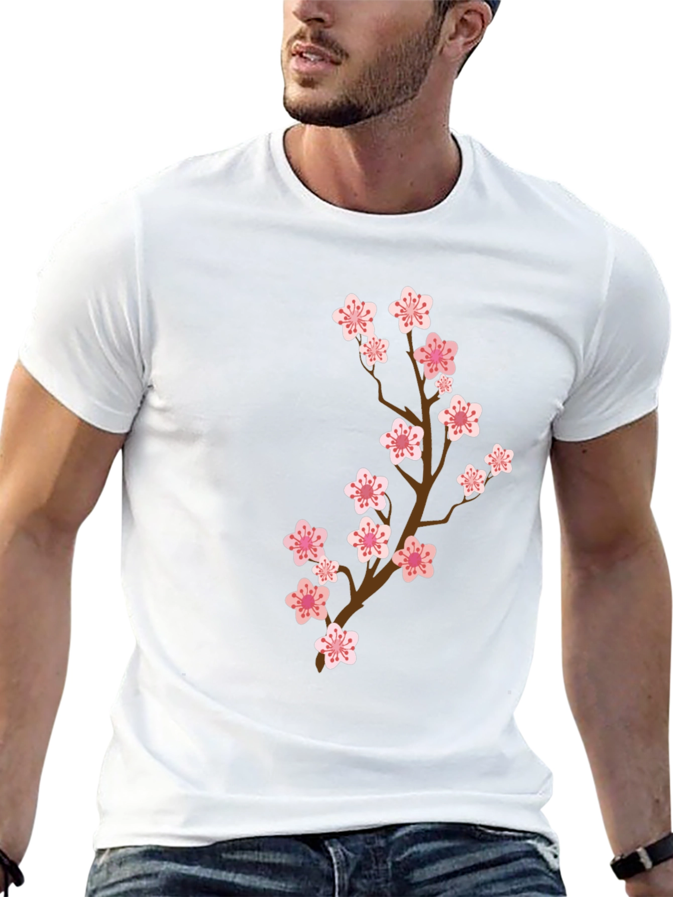 Sakura Blossom Graphic Tee - Stylish Mens T-Shirt