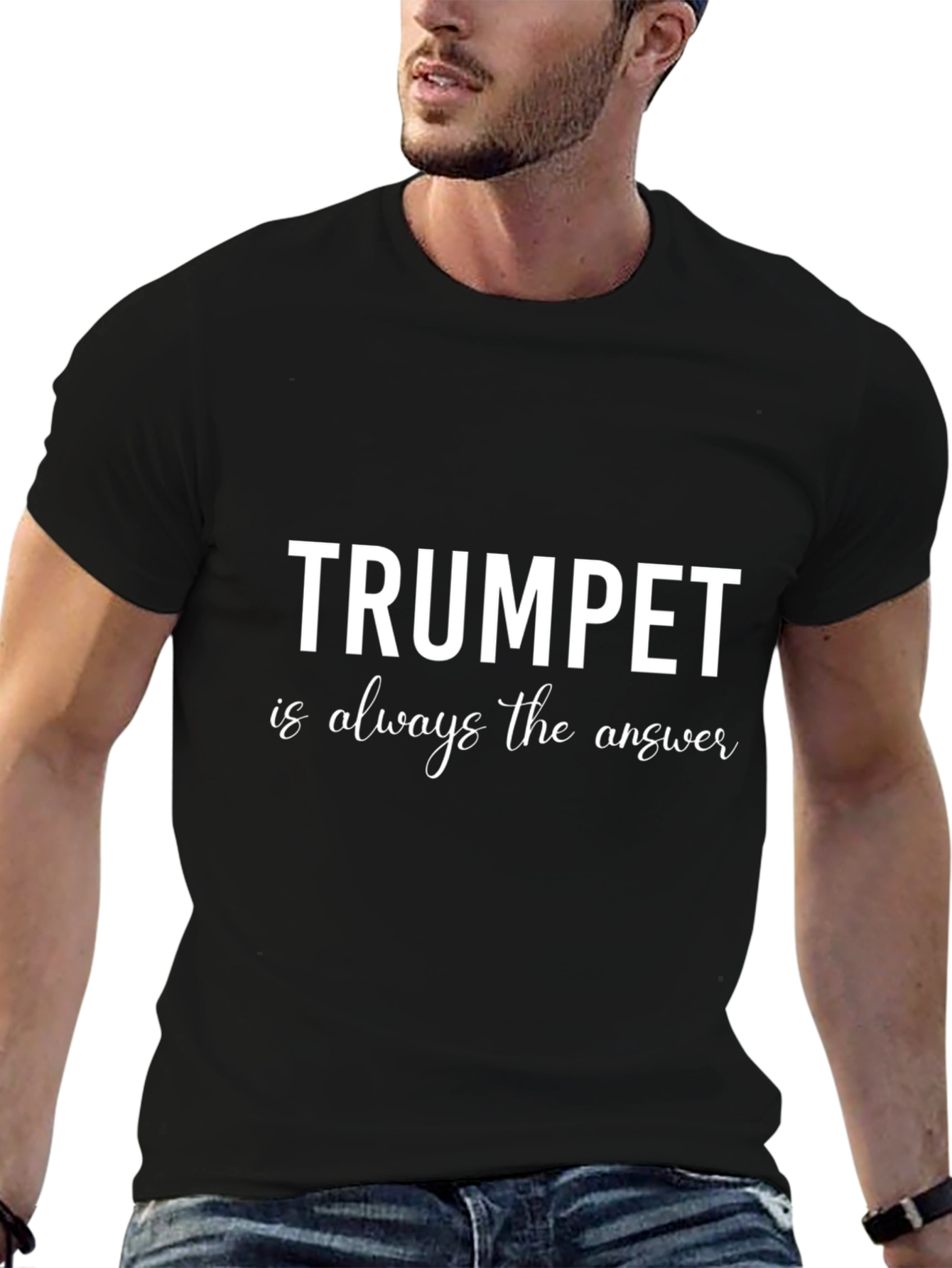 Trumpet is Always The Answer Black T-Shirt