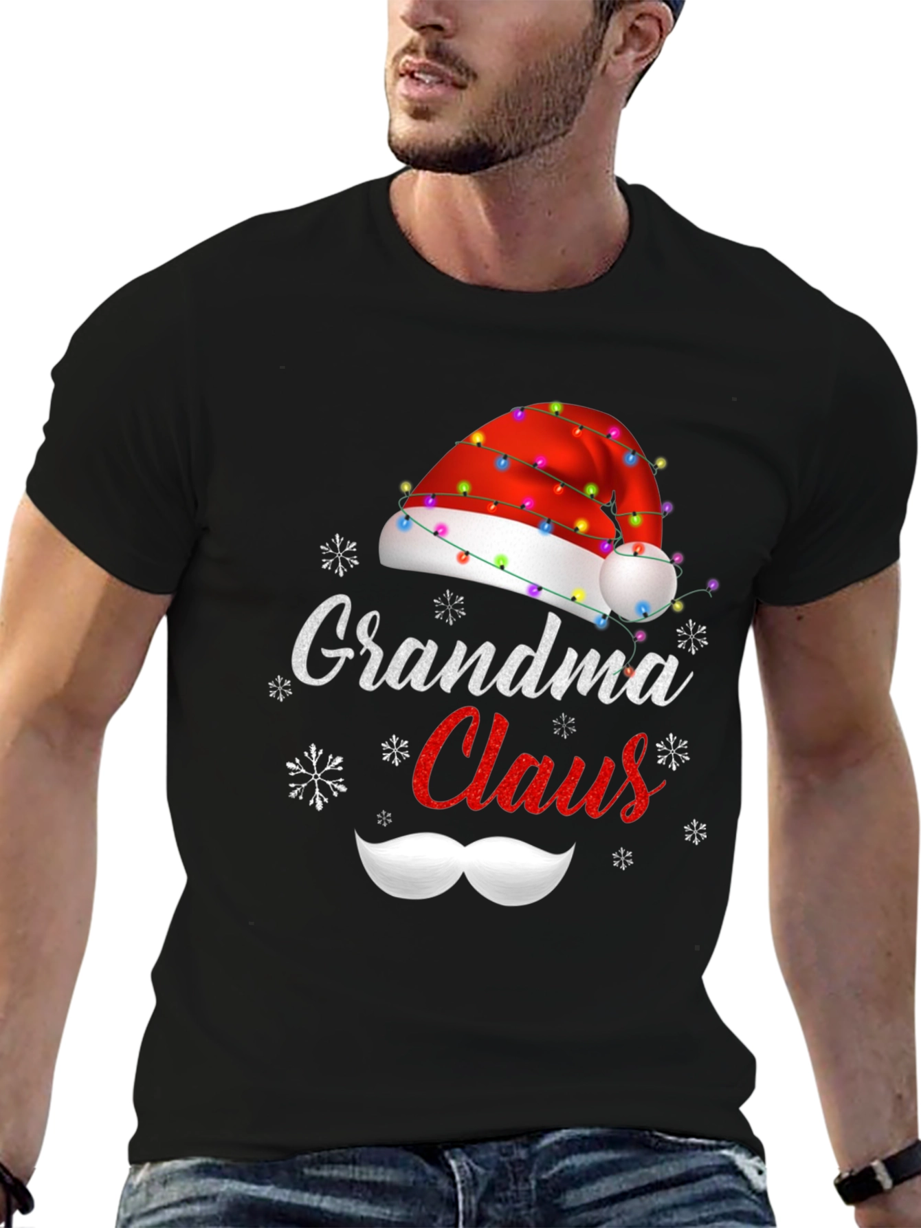 Grandma Claus Christmas T-Shirt Holiday Santa Hat