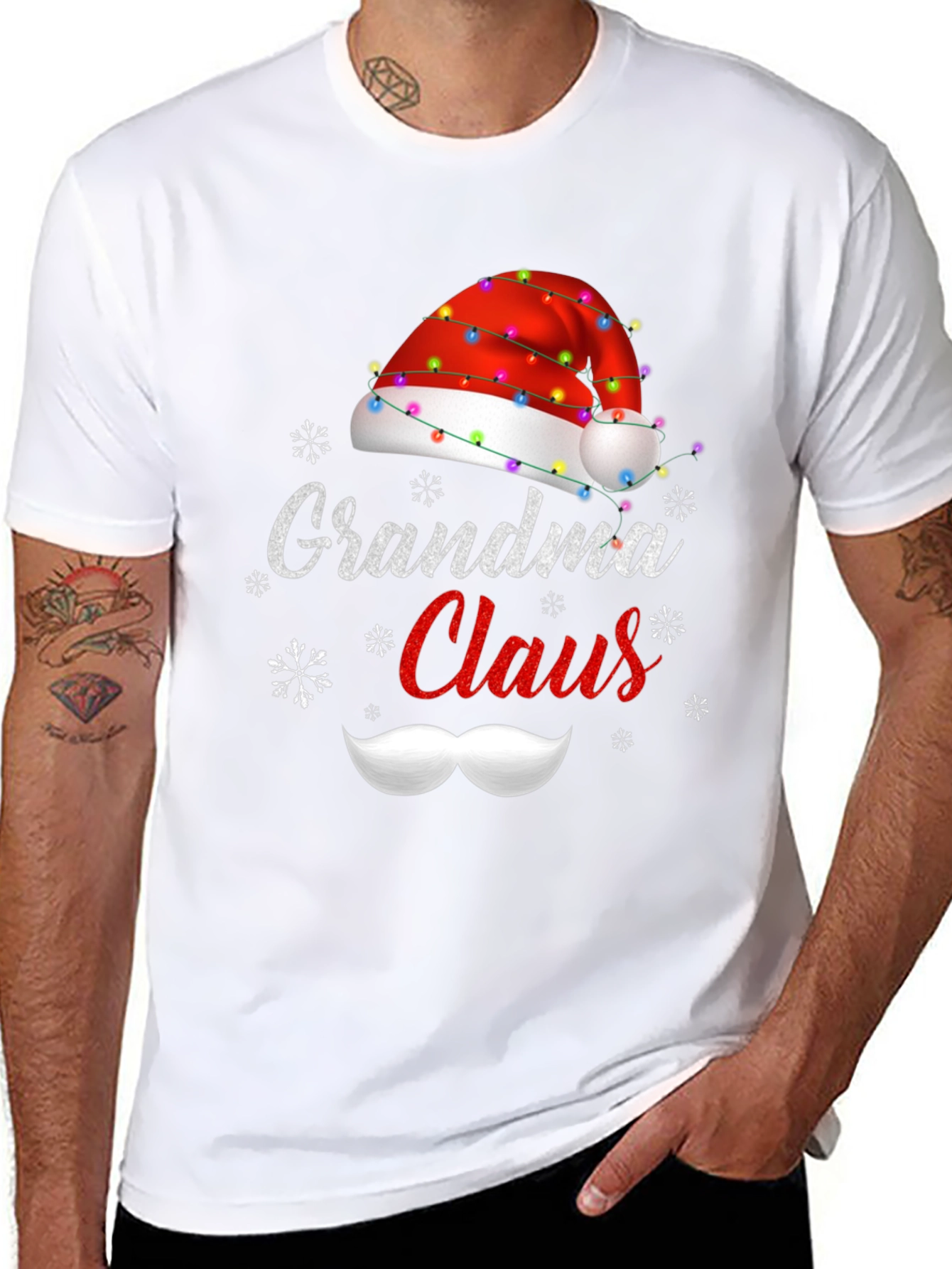 Grandma Claus Christmas T-Shirt Holiday Santa Hat