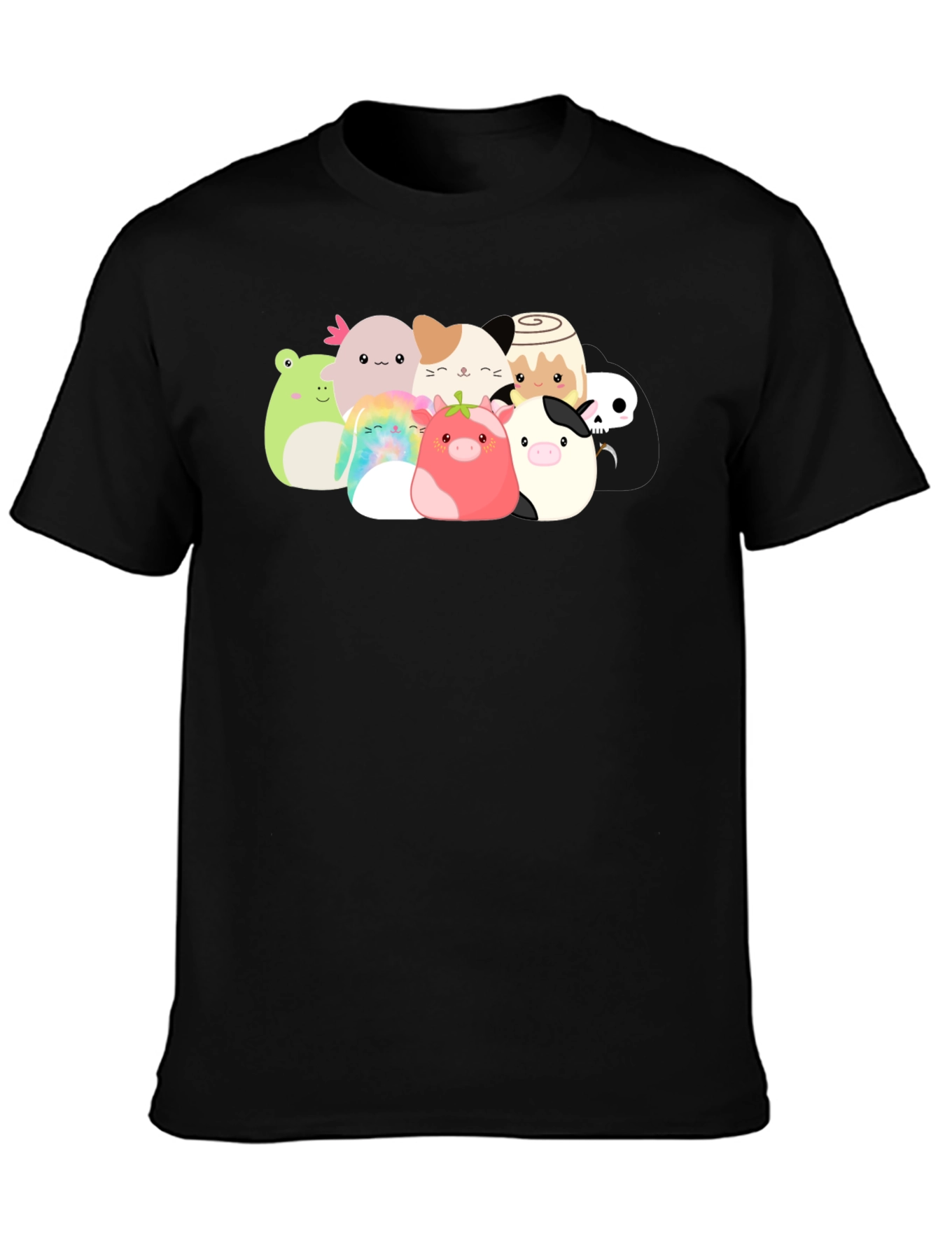 Cute Squishmallow Graphic Black Tee