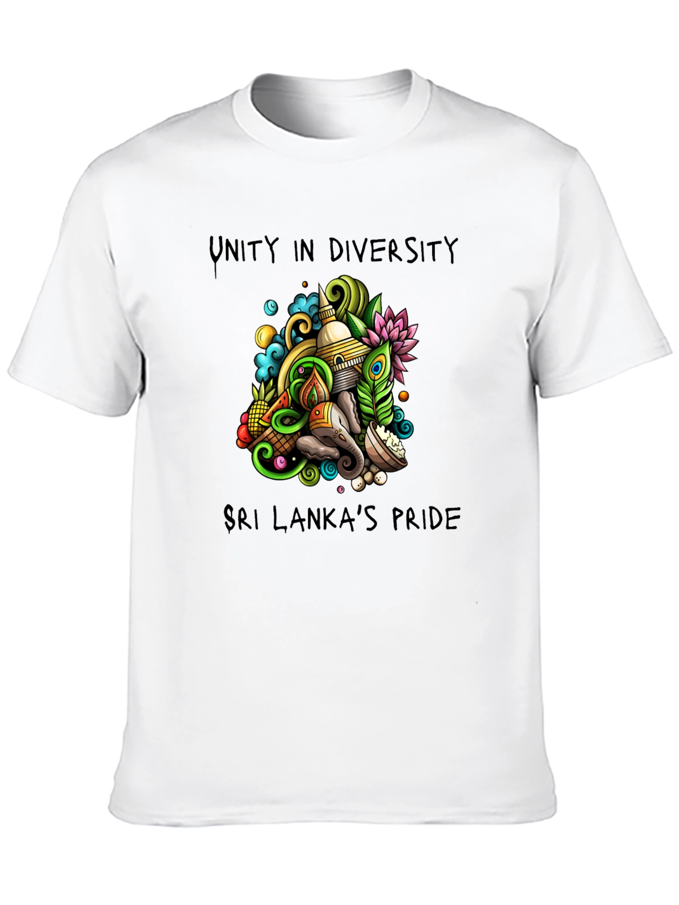 Unity in Diversity Sri Lanka Pride Black T-Shirt