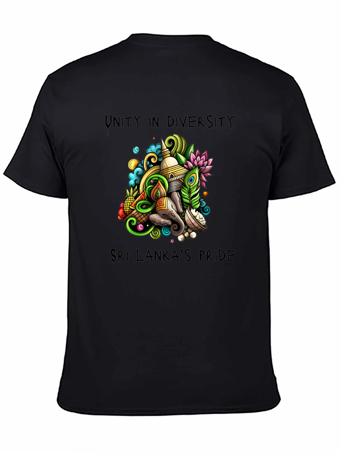 Unity in Diversity Sri Lanka Pride Black T-Shirt