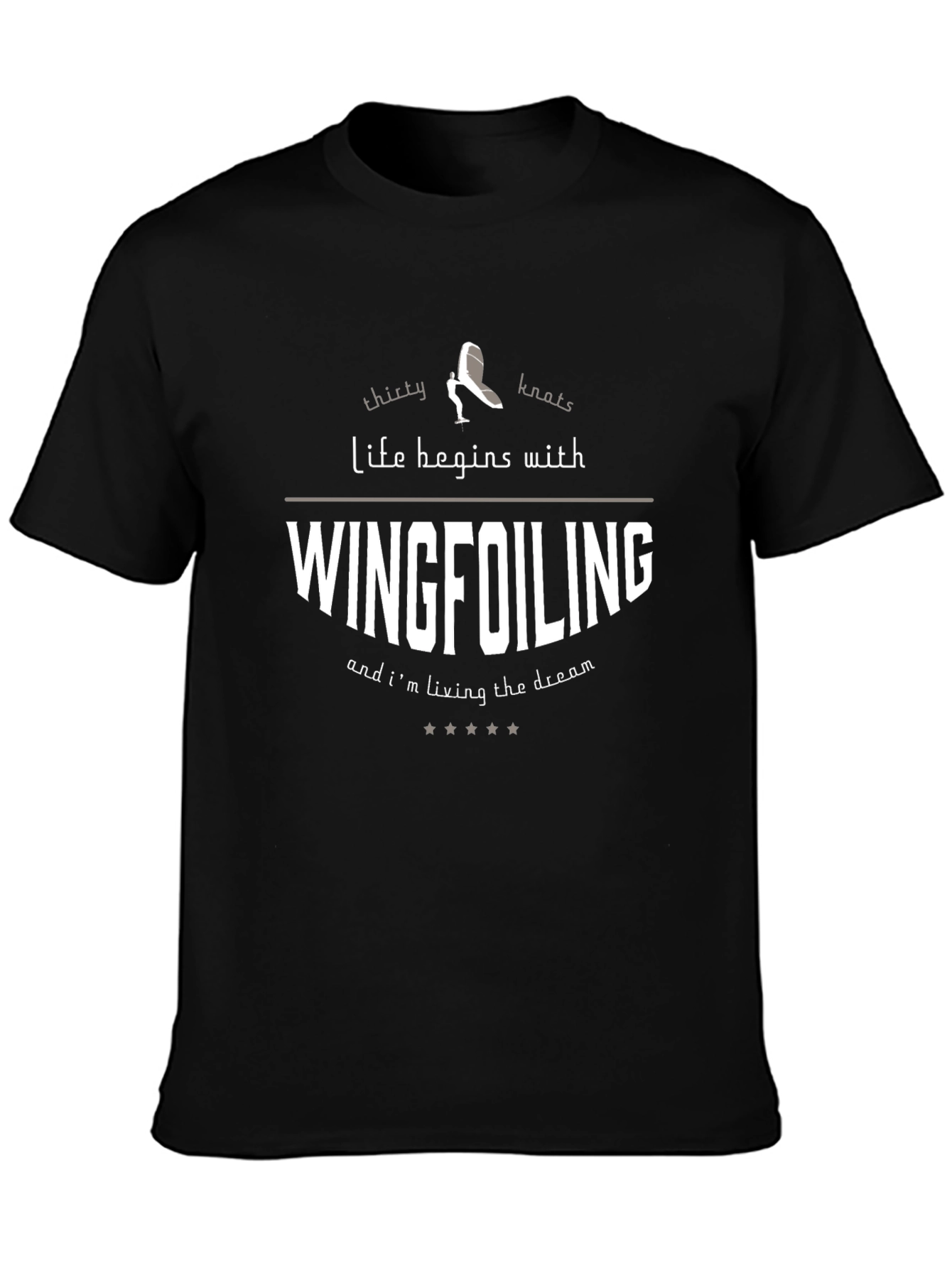 Wingfoiling T-Shirt - Life Begins With Wingfoiling