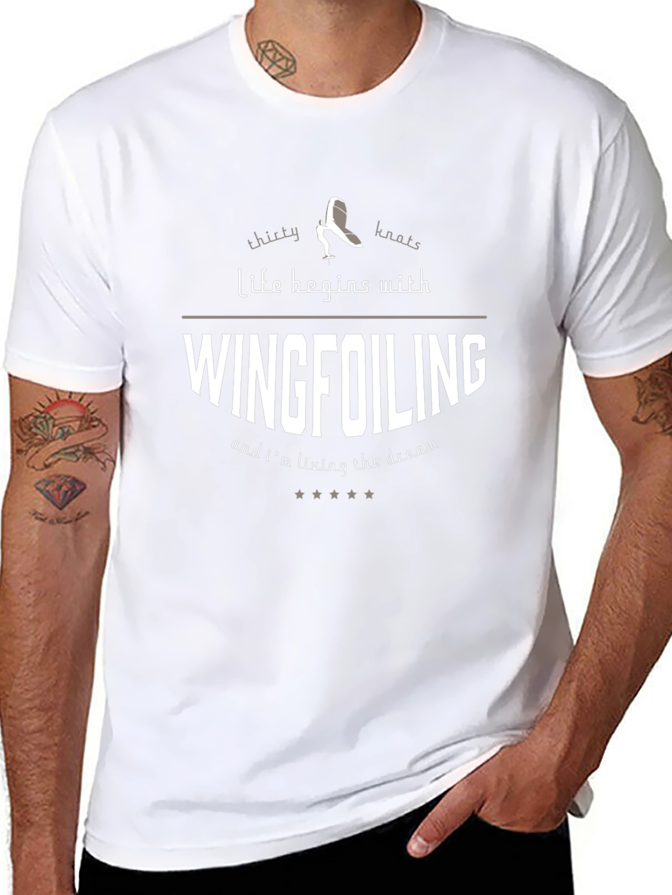 Wingfoiling T-Shirt - Life Begins With Wingfoiling
