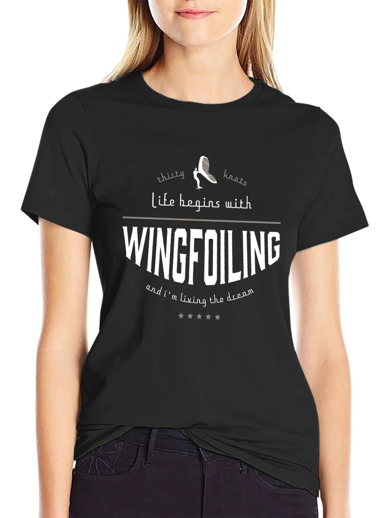 Wingfoiling T-Shirt - Life Begins With Wingfoiling