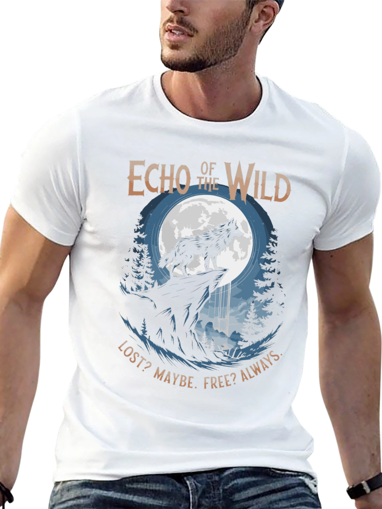 Echo of the Wild Wolf Graphic T-Shirt