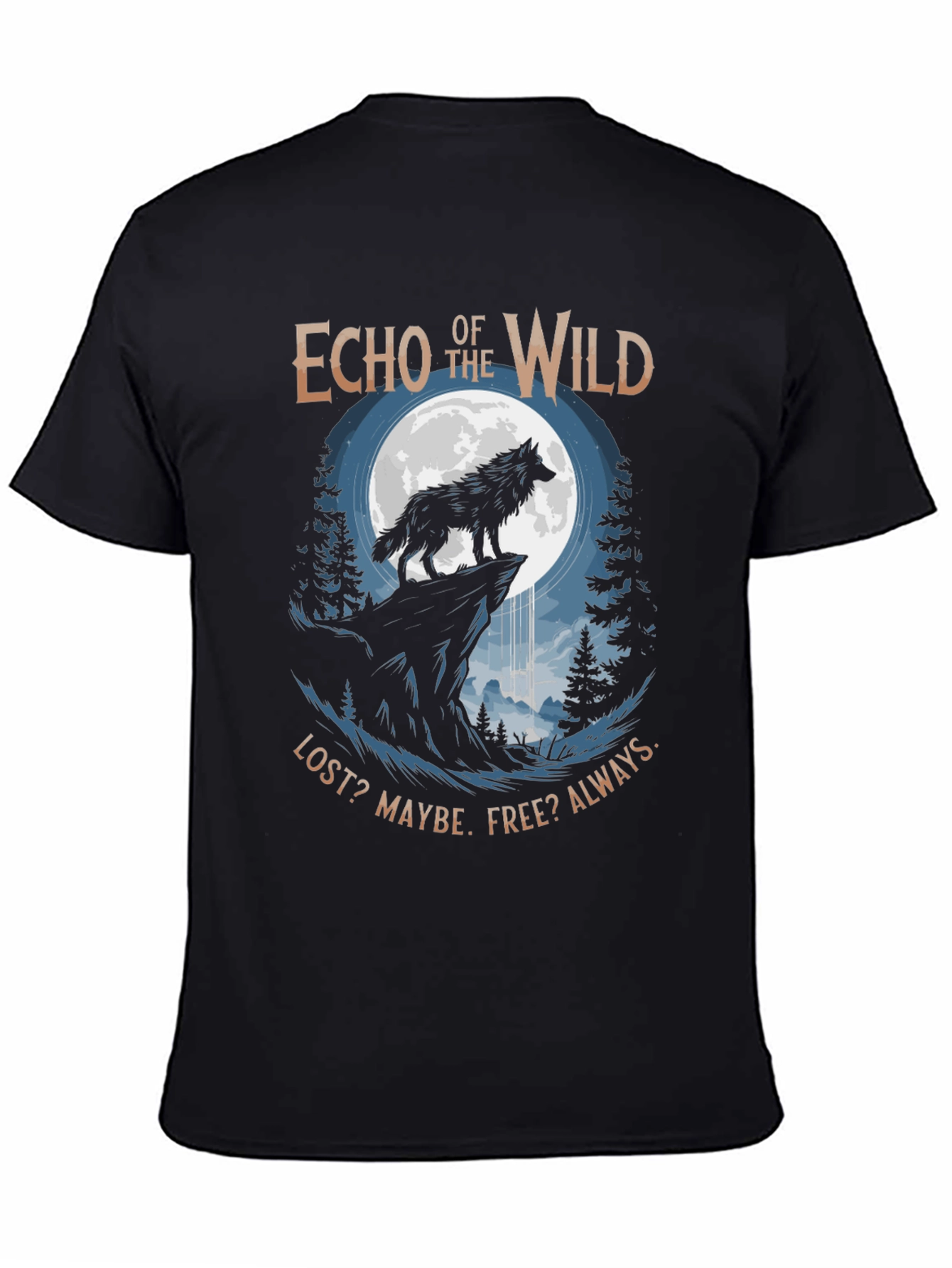 Echo of the Wild Wolf Graphic T-Shirt