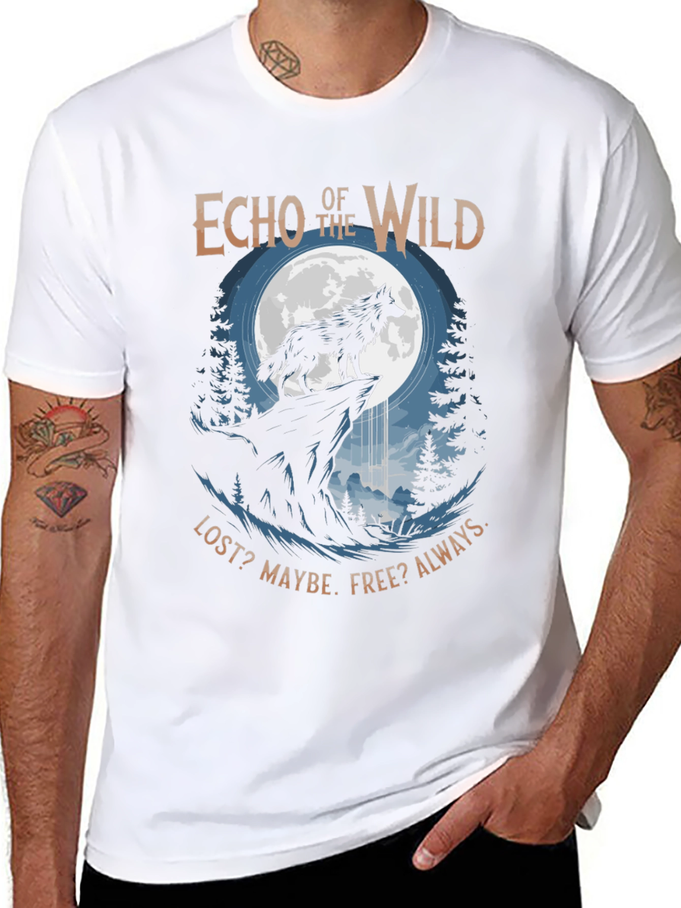 Echo of the Wild Wolf Graphic T-Shirt