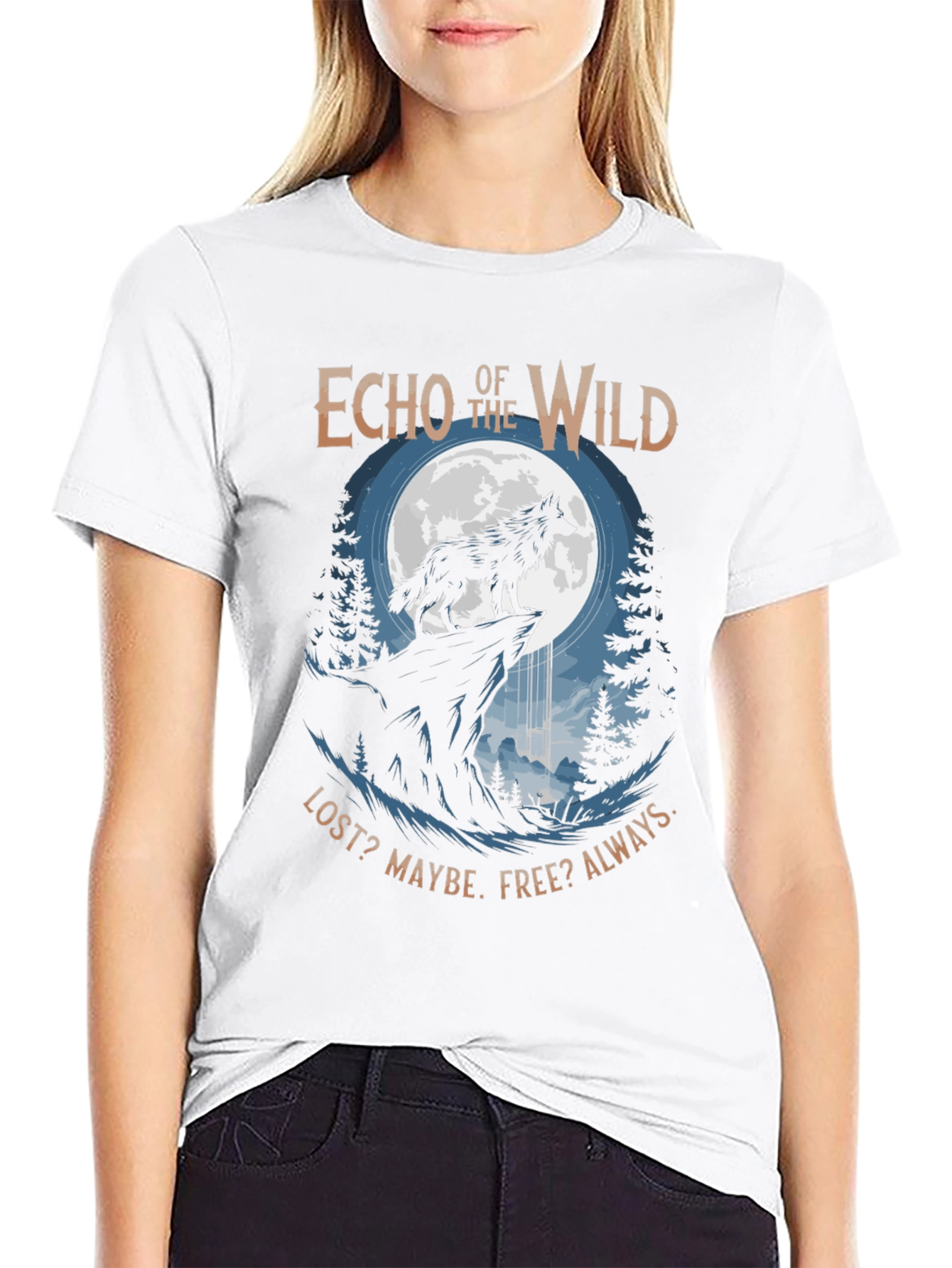 Echo of the Wild Wolf Graphic T-Shirt