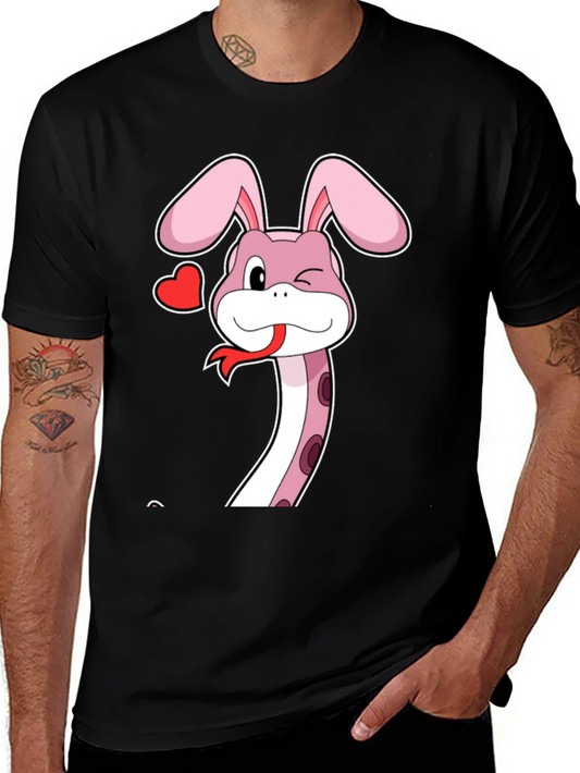 Snake Bunny Cartoon Graphic Tee