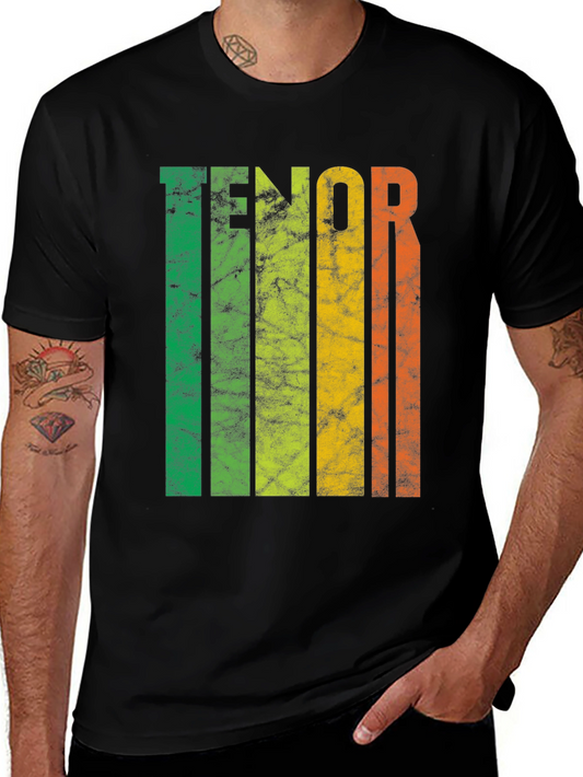 Tenor Colorful Stripes Graphic Tee - Soft Cotton T-Shirt