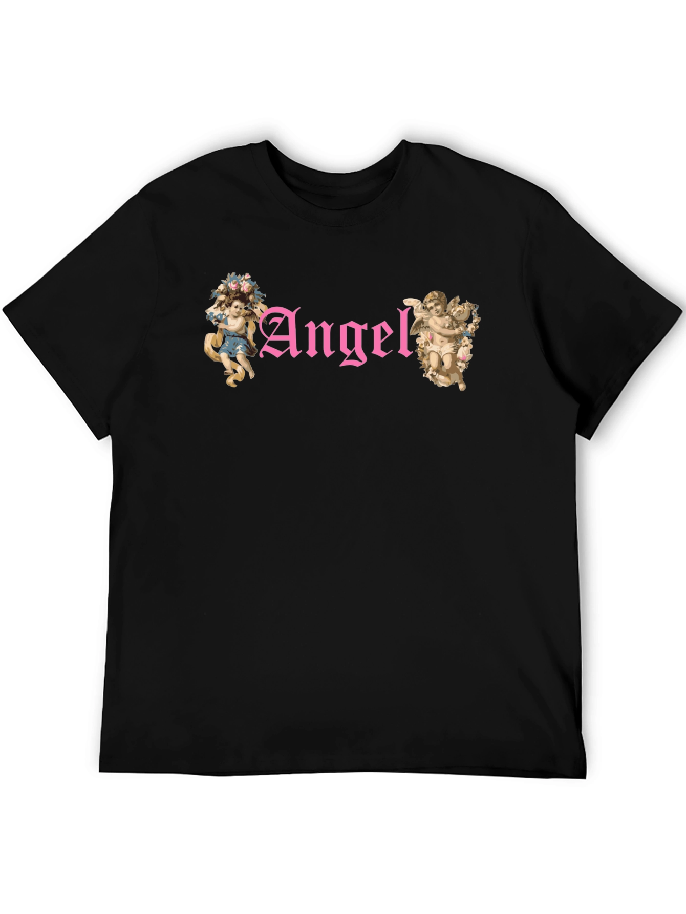 Angel Graphic T-Shirt - Black Cotton Tee