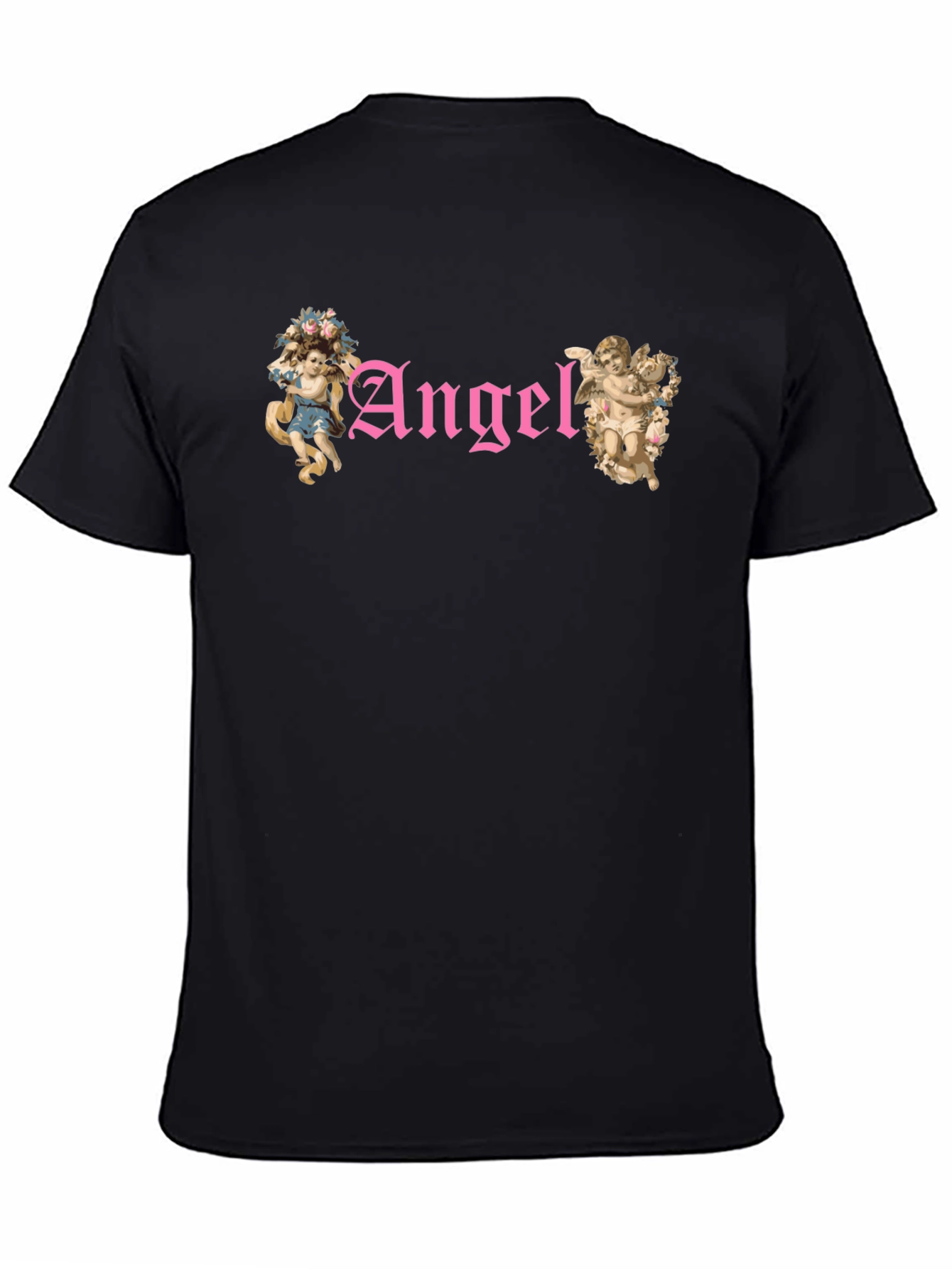 Angel Graphic T-Shirt - Black Cotton Tee