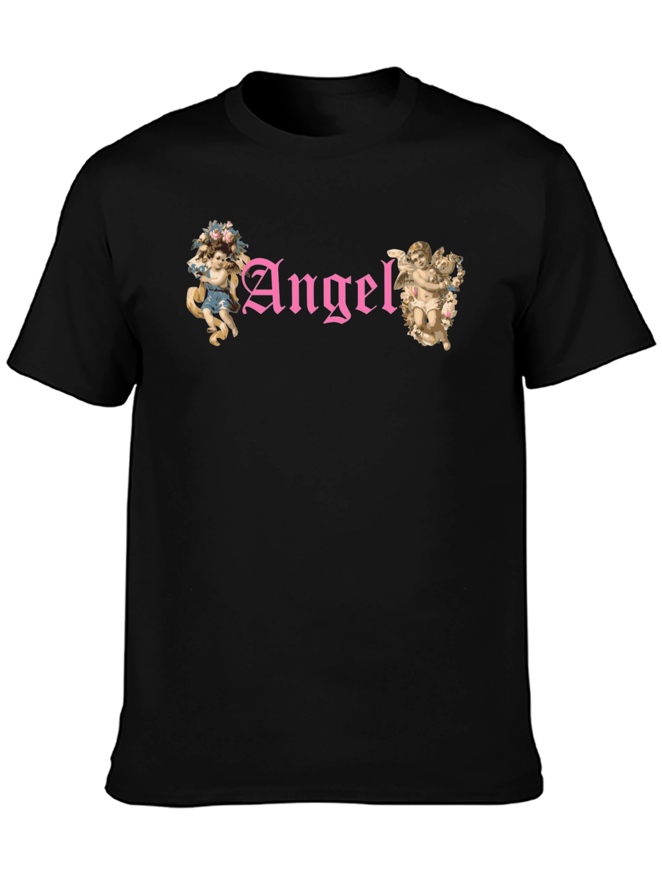 Angel Graphic T-Shirt - Black Cotton Tee
