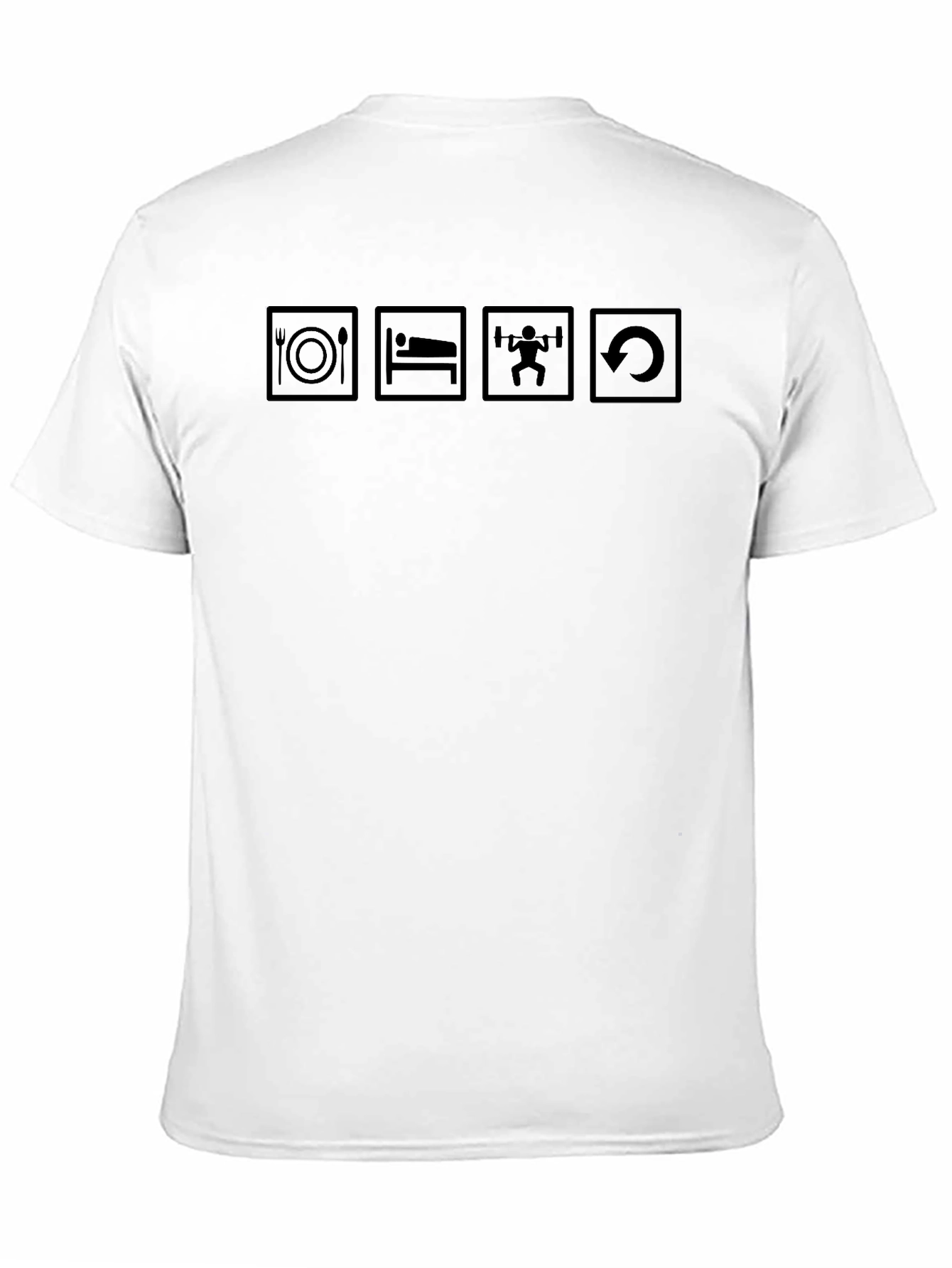 Eat Sleep Lift Repeat Black Graphic T-Shirt