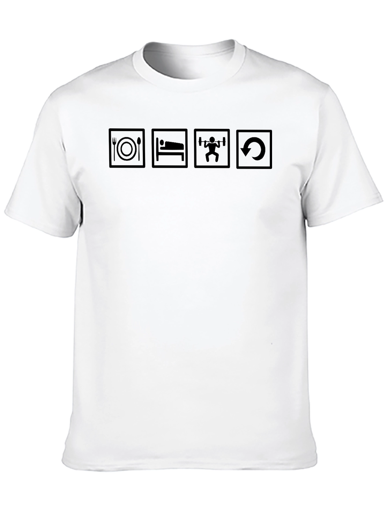 Eat Sleep Lift Repeat Black Graphic T-Shirt
