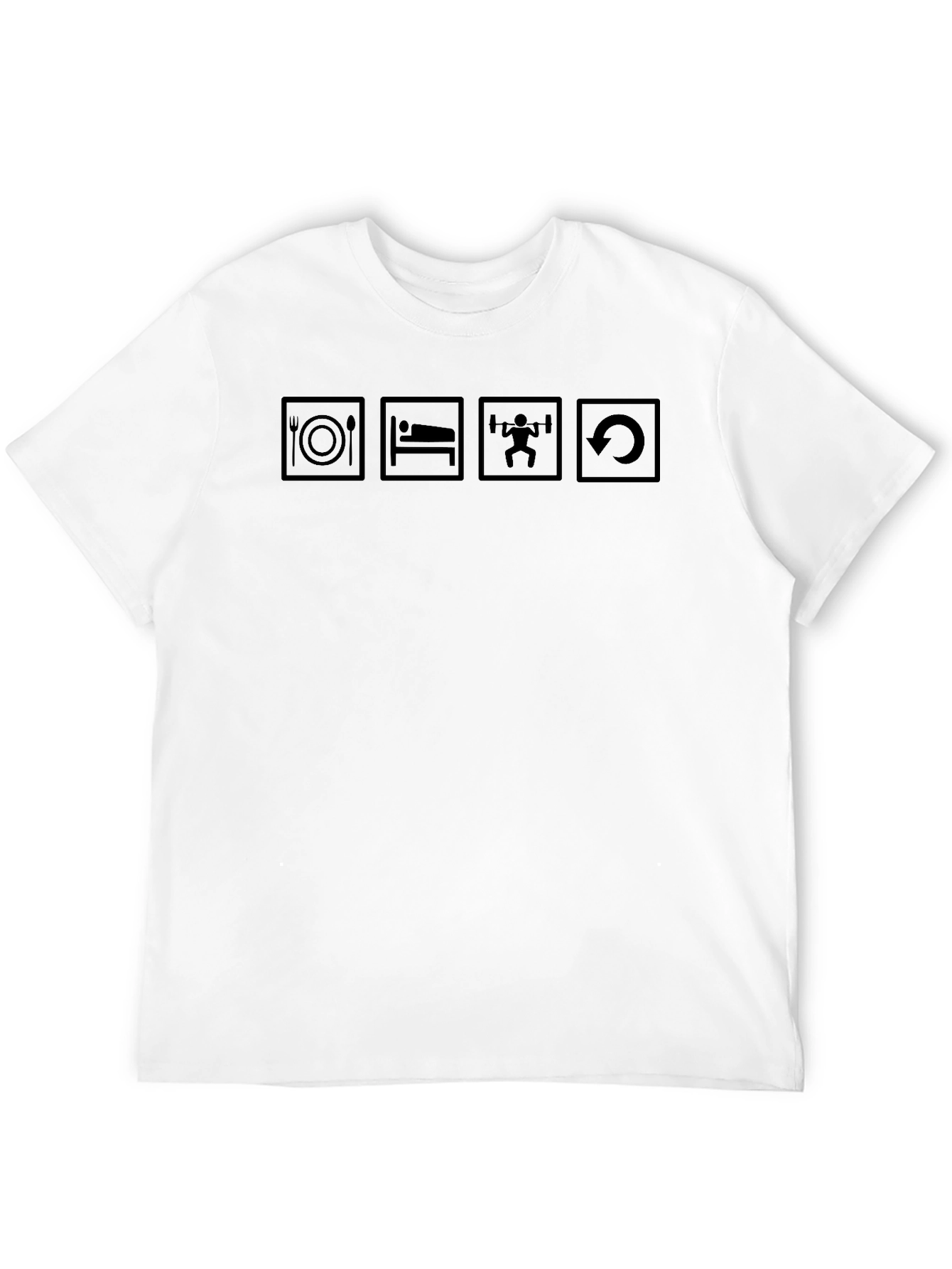 Eat Sleep Lift Repeat Black Graphic T-Shirt